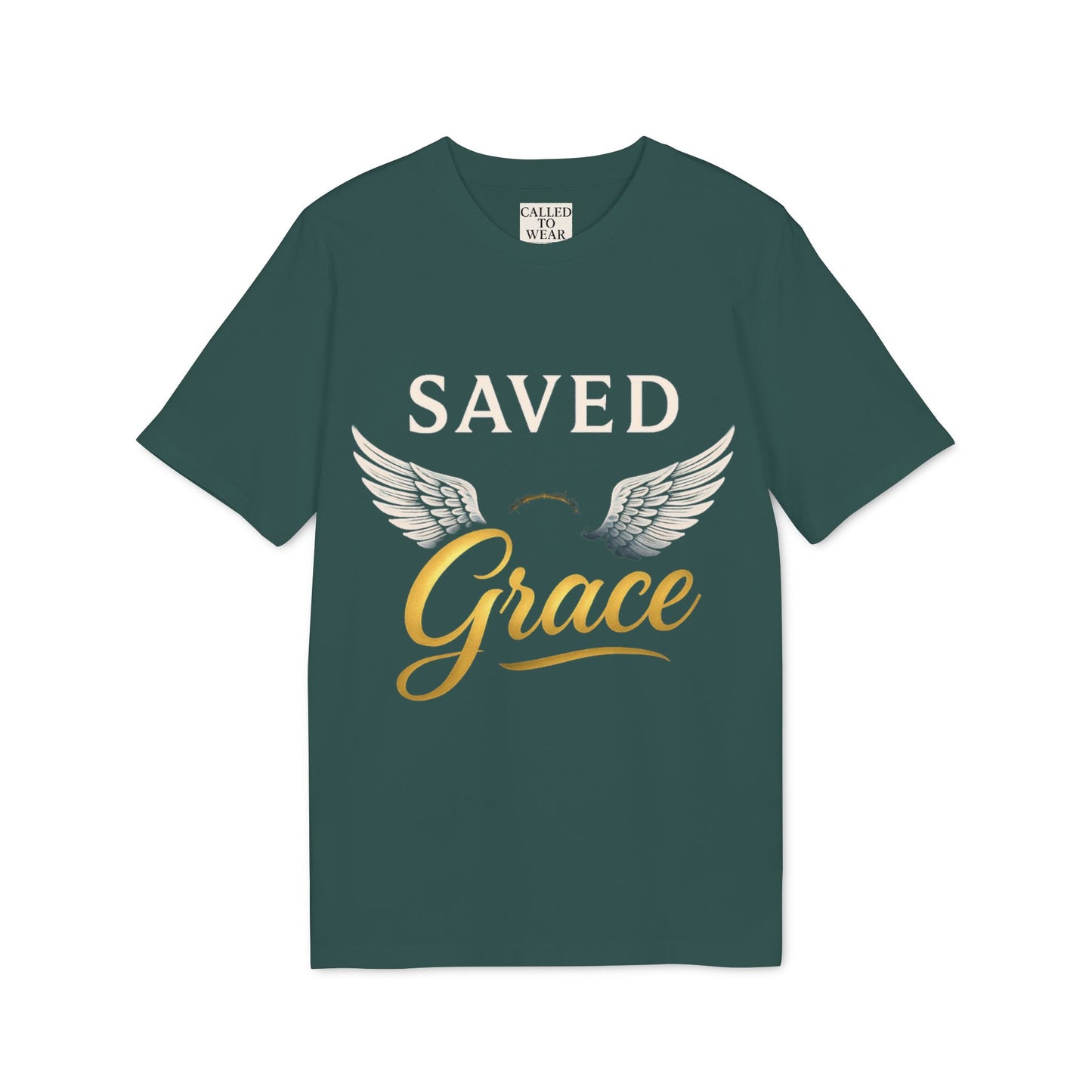 Faith Graphic T-Shirt - Saved Grace with Wings - Christian Gift