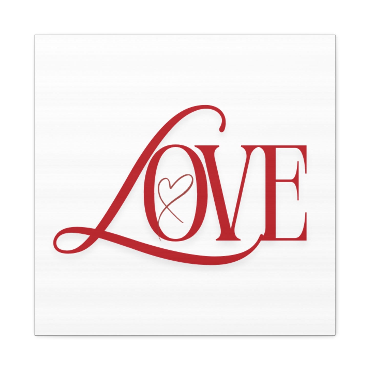 Red Script LOVE with Heart Canvas