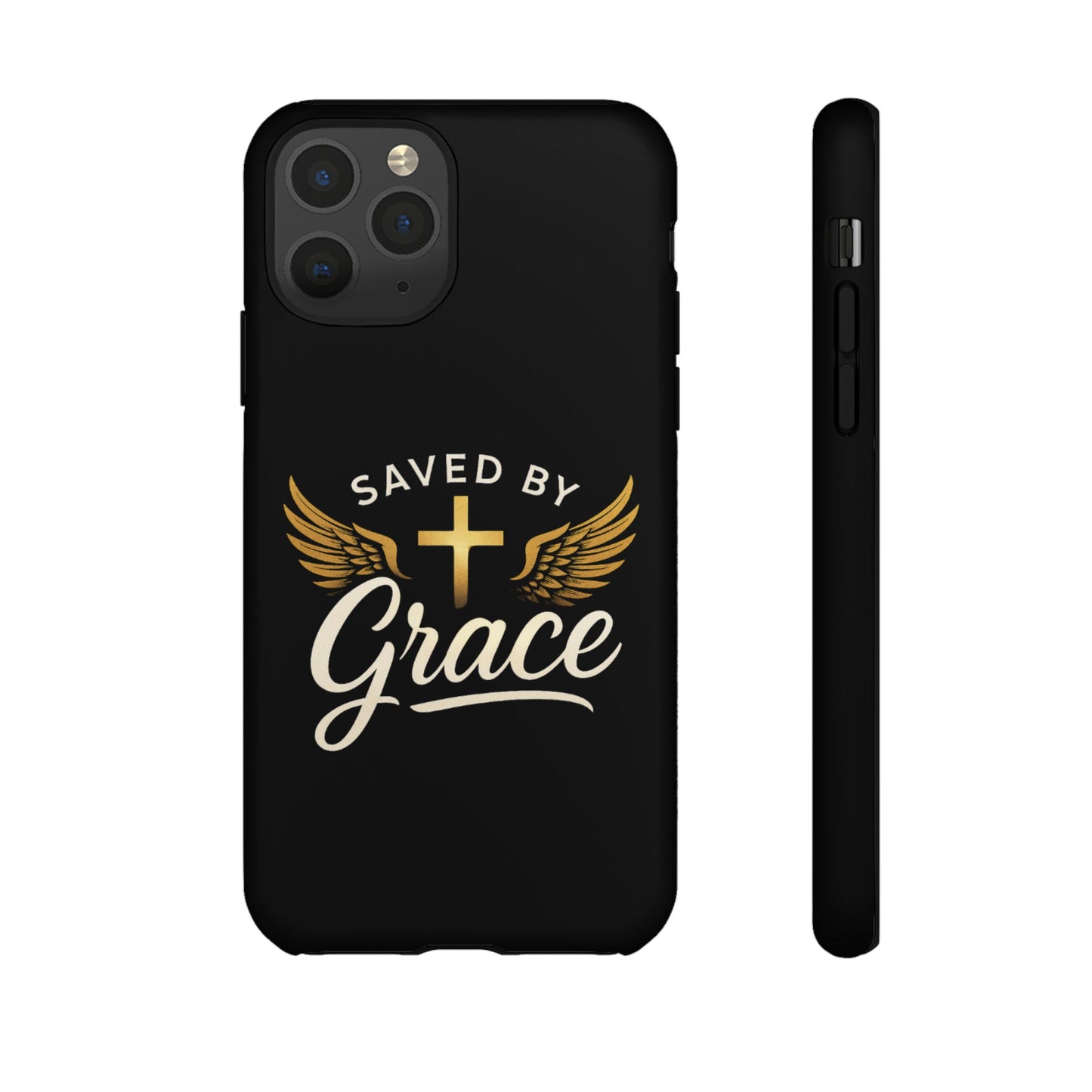 Christian Phone Case - Saved by Grace Design, Unique Gift for Believers, Inspirational Accessory, Stylish Christian Decor