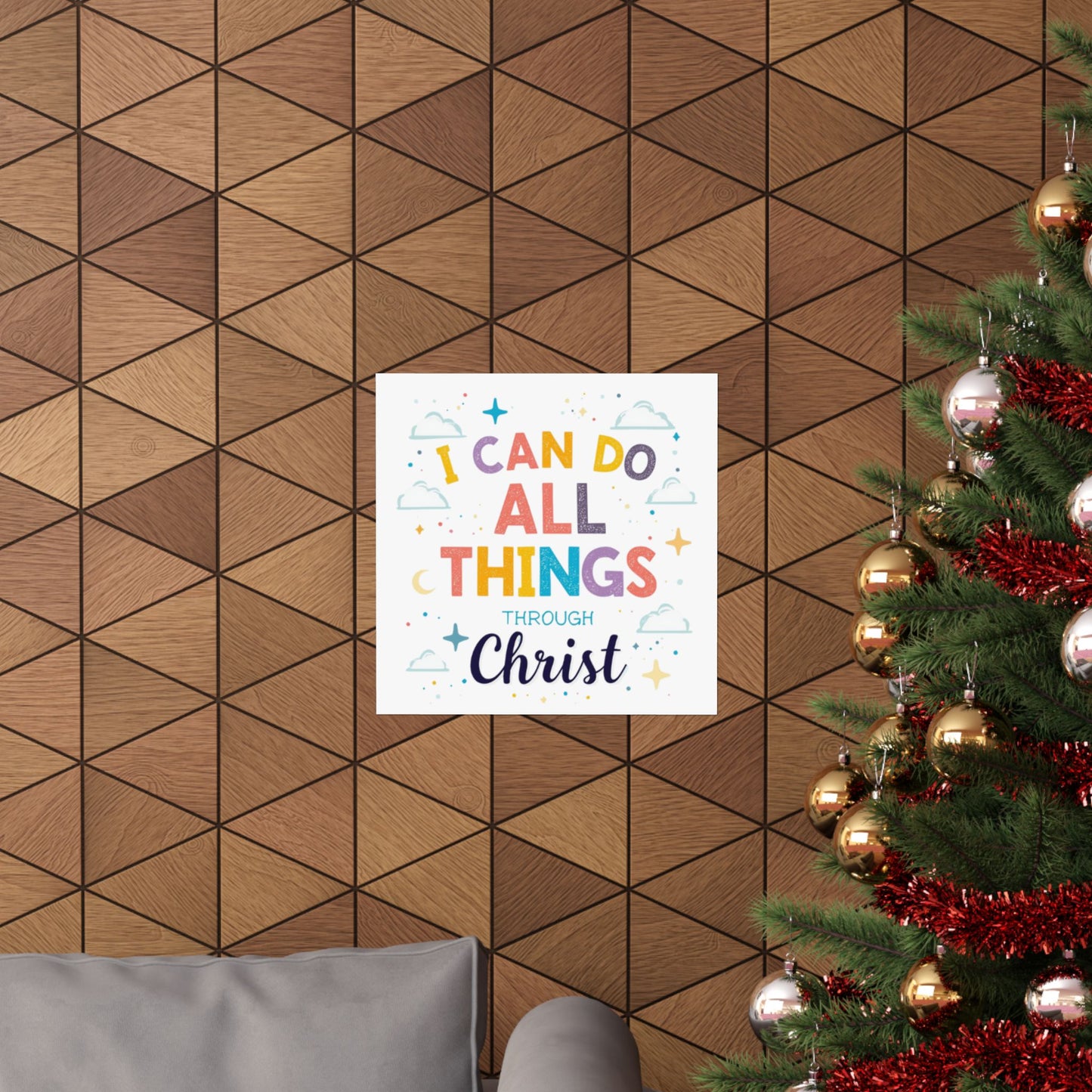 I Can Do All Things Through Christ Poster | Matte Vertical Inspirational Christian Wall Art