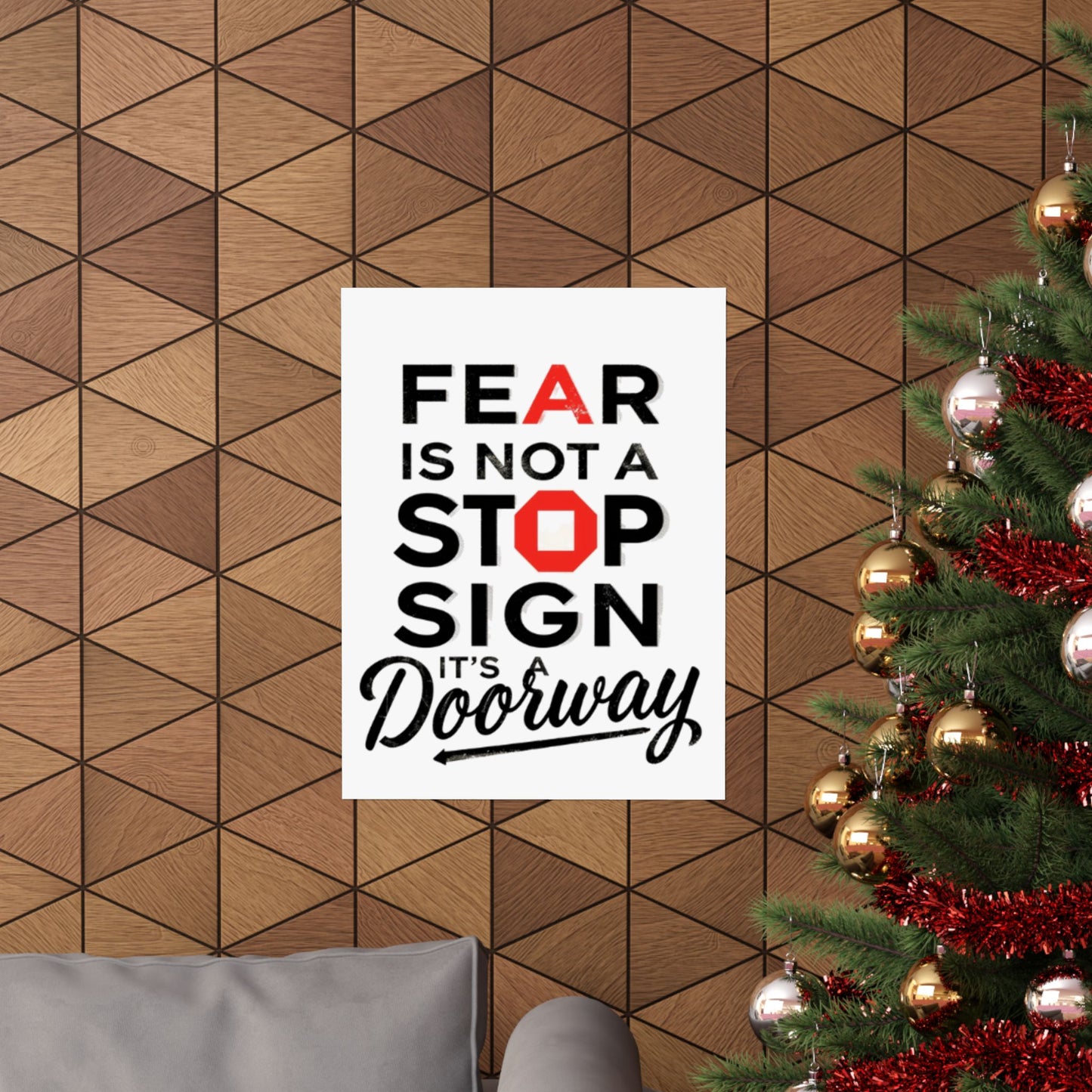 Fear Is Not a Stop Sign Matte Vertical Poster | Motivational Typography