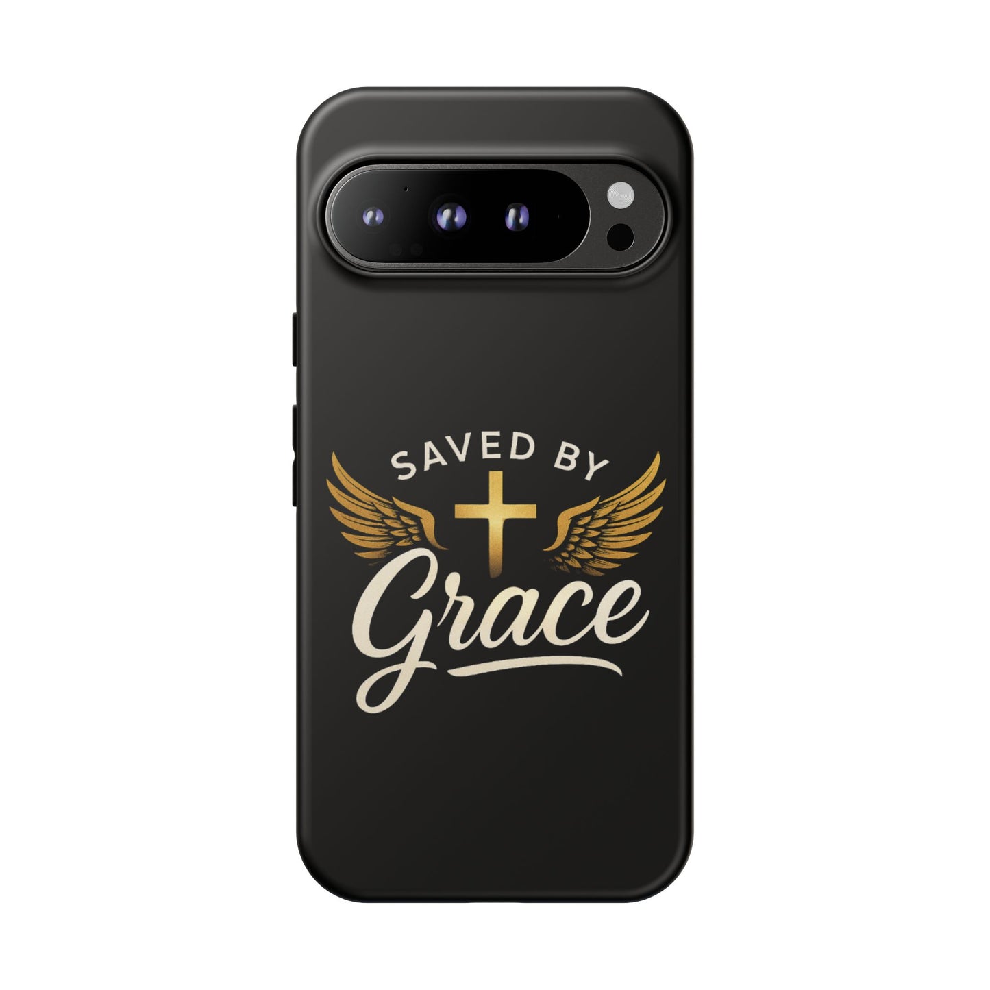 Christian Phone Case - Saved by Grace Design, Unique Gift for Believers, Inspirational Accessory, Stylish Christian Decor