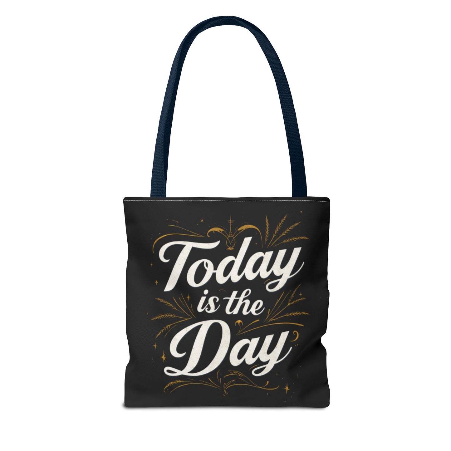 Today Is the Day tote bag | Hand-lettered script, charcoal motivational design