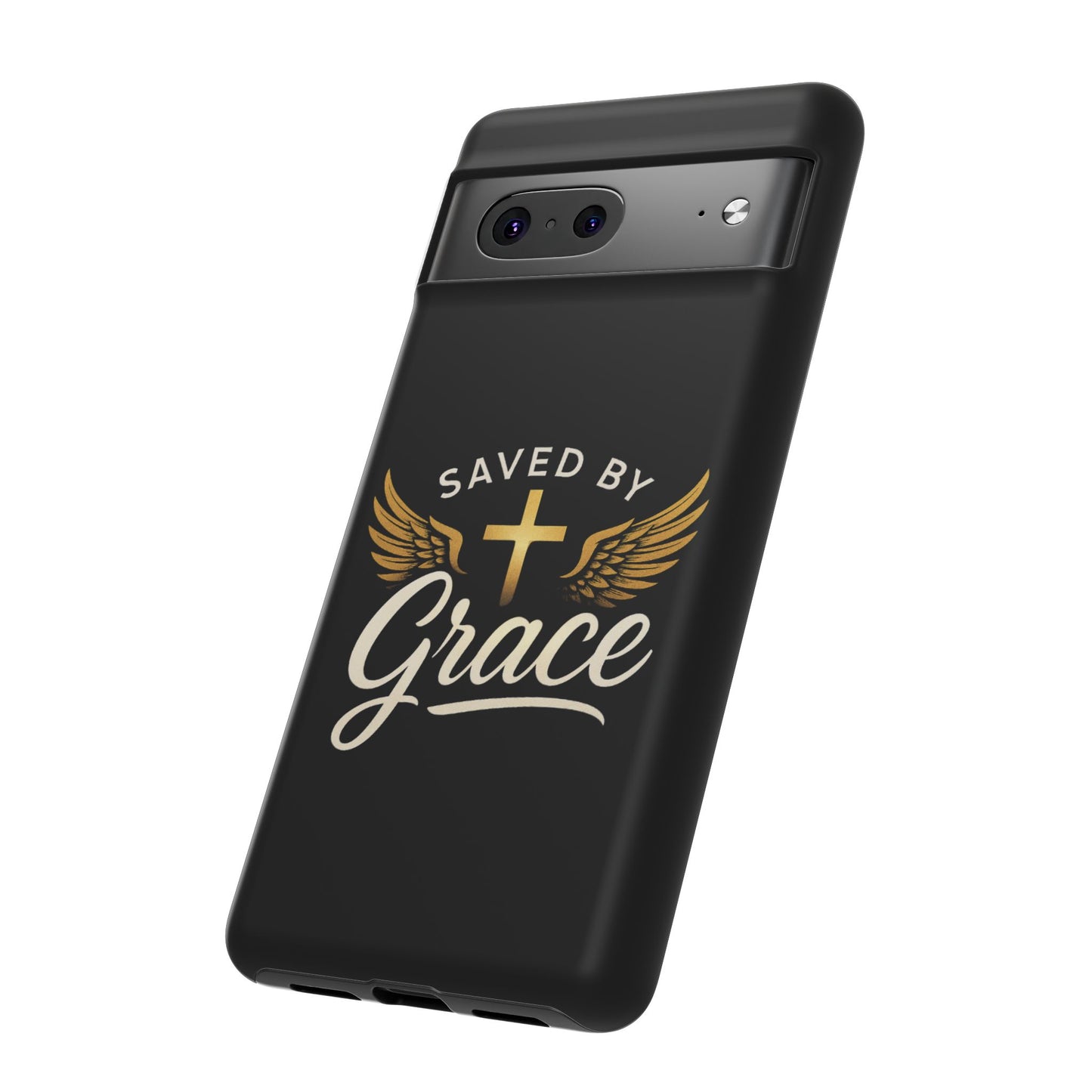 Christian Phone Case - Saved by Grace Design, Unique Gift for Believers, Inspirational Accessory, Stylish Christian Decor