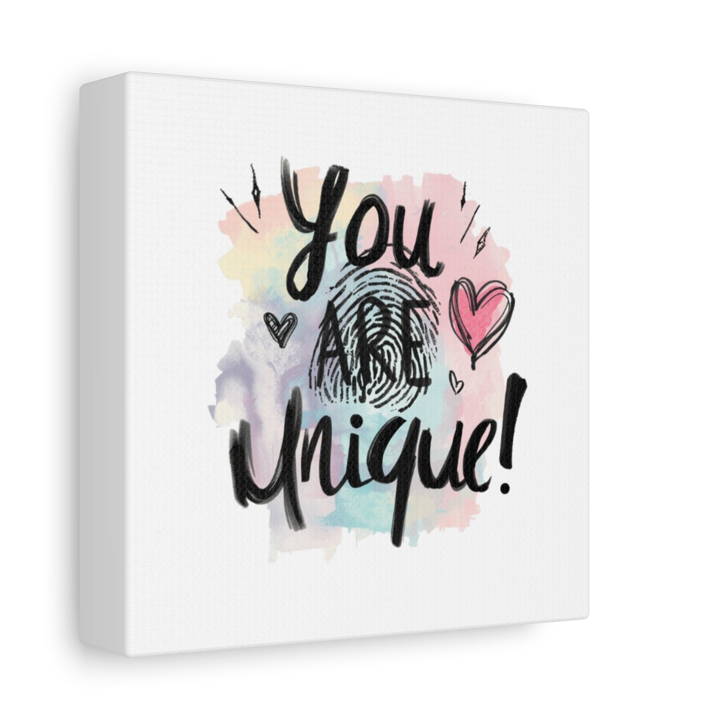 You Are Unique fingerprint heart canvas