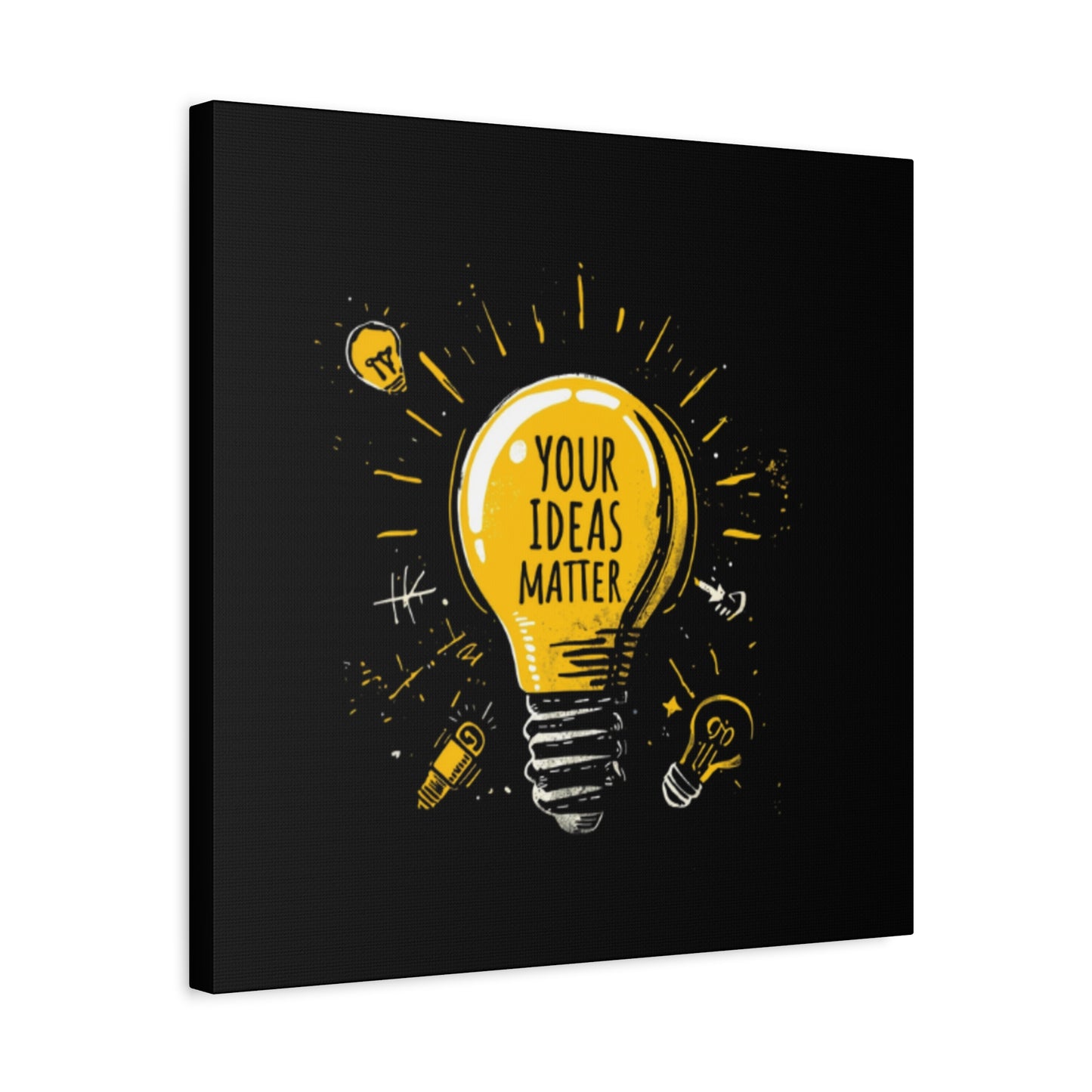 Your Ideas Matter lightbulb Matte Canvas