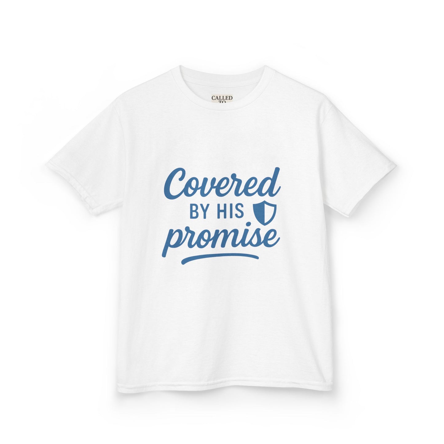 Inspirational Kids Tee - Covered by His Promise, Faith-Based Christian Shirt