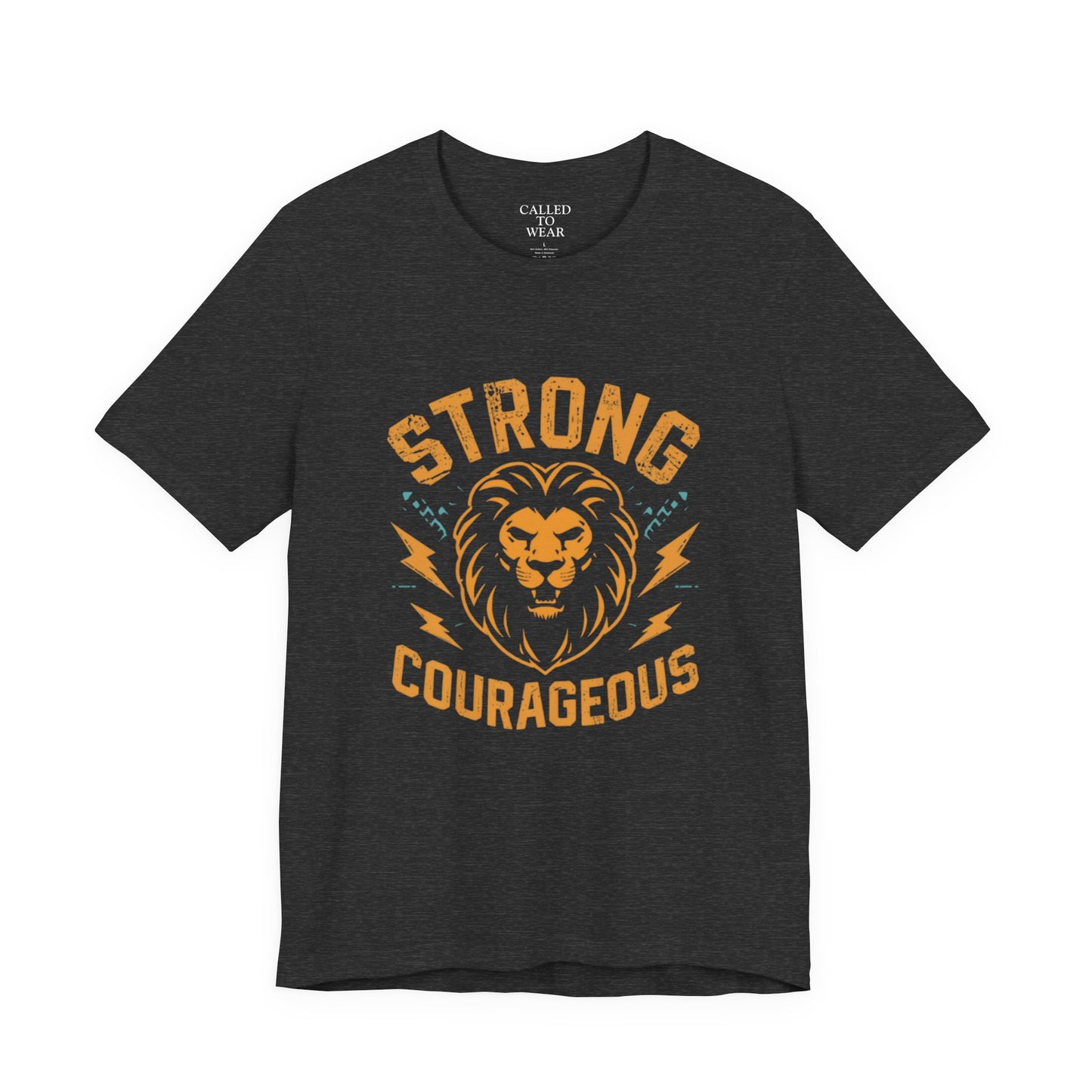 Strong Courageous Lion Tee | Vintage Lion Head, Motivational Graphic