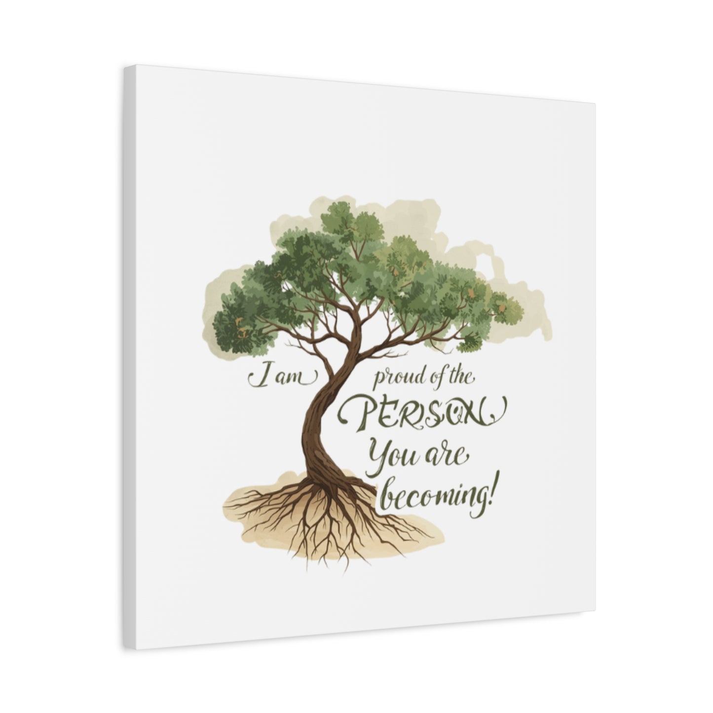 Tree of Growth Inspirational Quote Matte Canvas