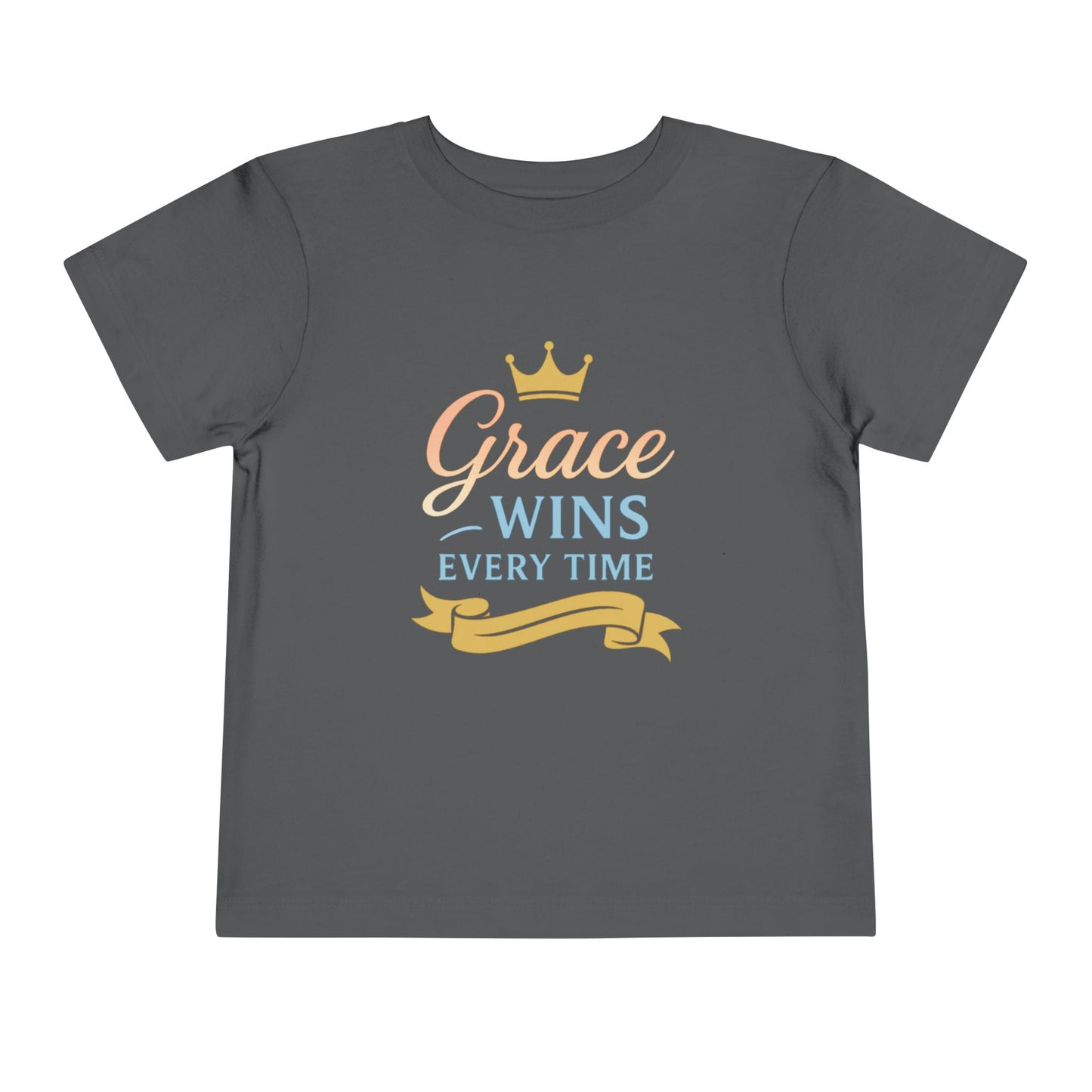 Toddler Short Sleeve Tee - "Grace Wins Every Time" Inspirational Kids T-Shirt, Perfect for Birthdays, Playdates, Baby Showers, Gifts, [...]