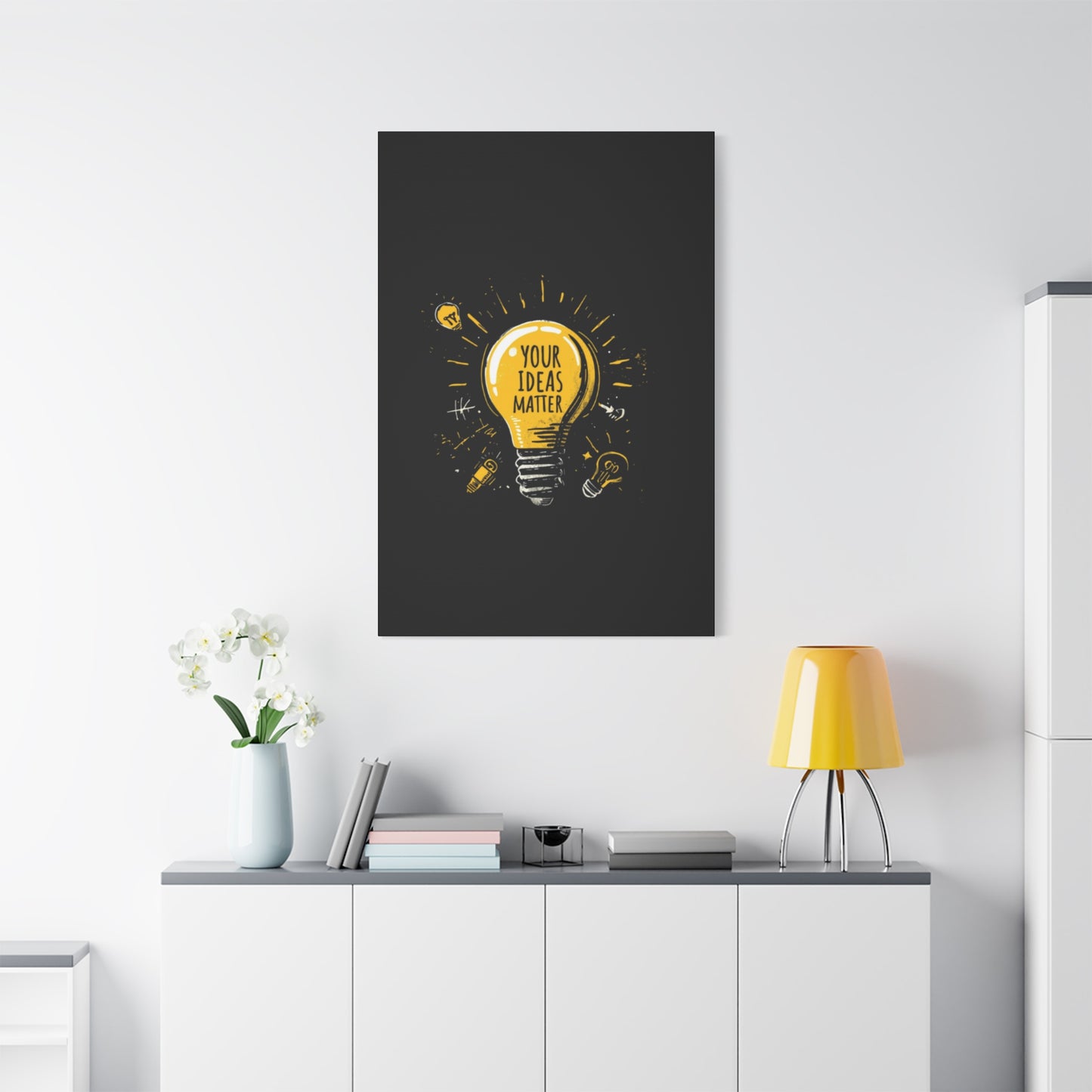 Your Ideas Matter lightbulb Matte Canvas