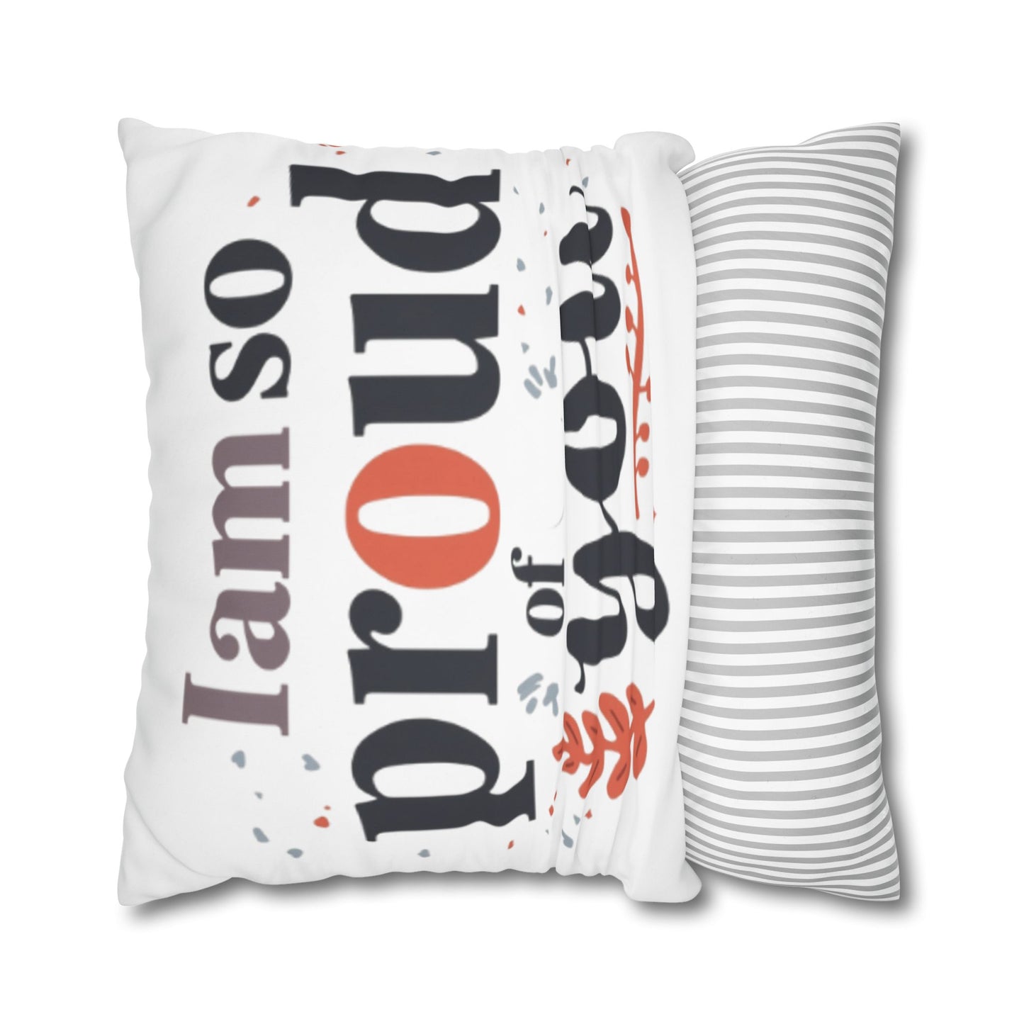 Hand-Lettered Encouragement Square Poly Canvas Pillowcase | Autumn Accents, Double-Sided