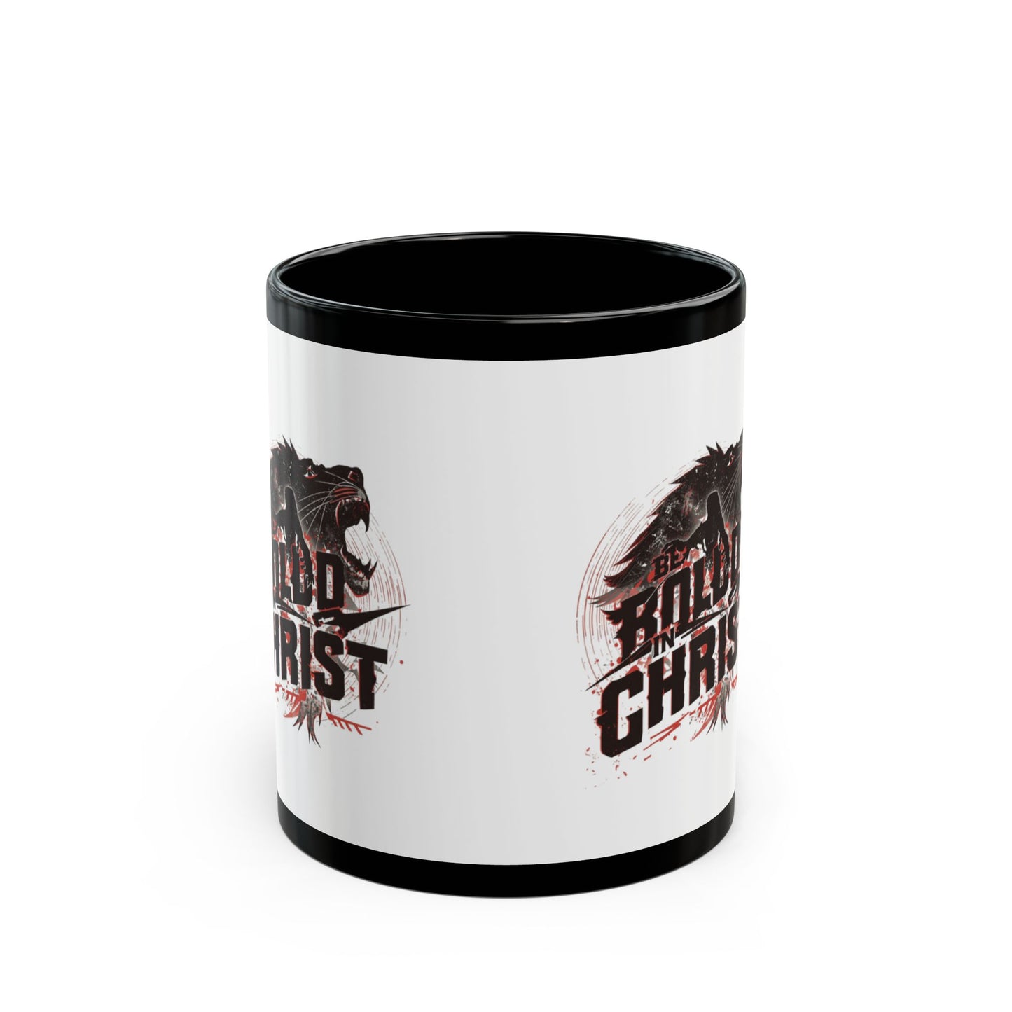 Bold Christ Wolf Graphic Mug | Black 11oz 15oz