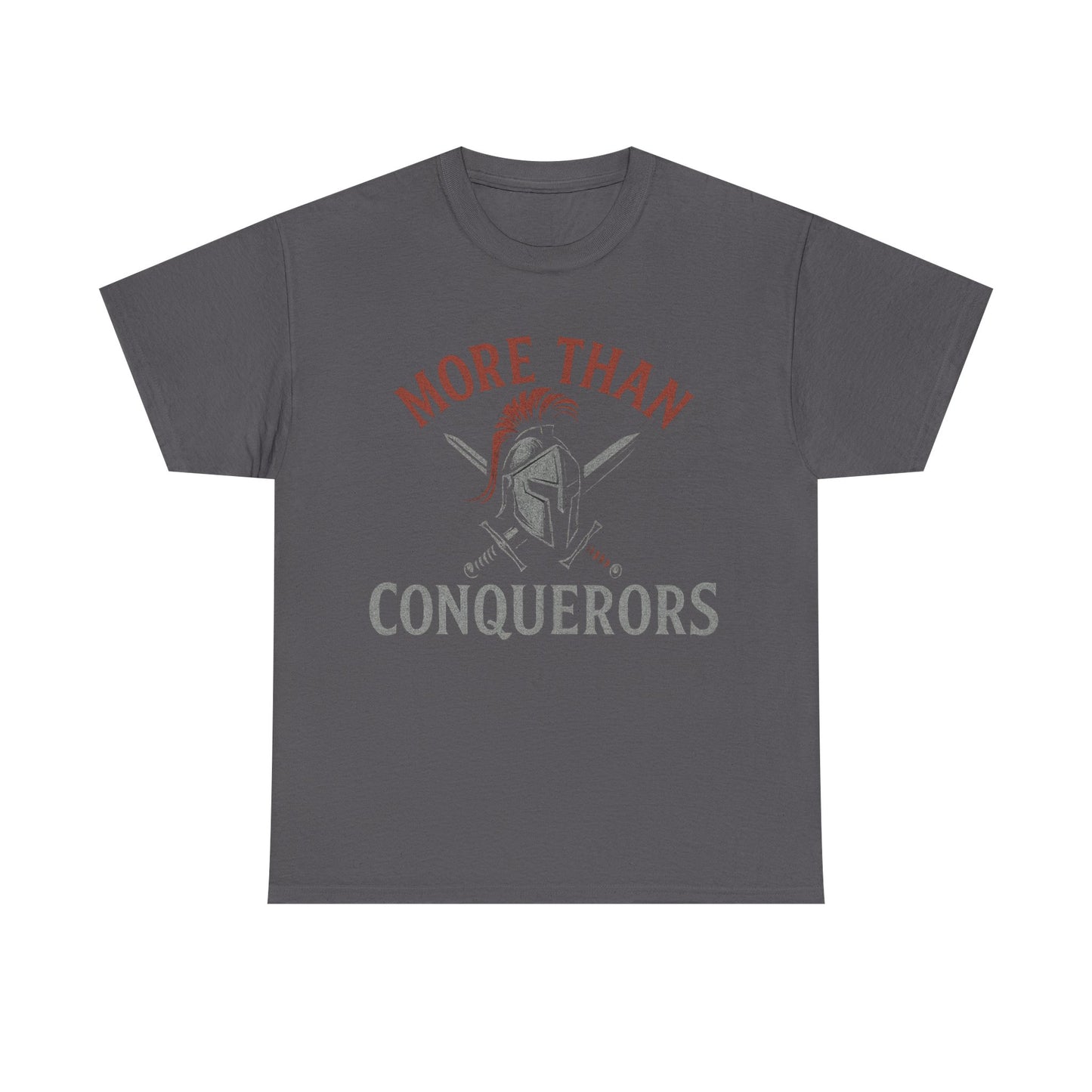 More Than Conquerors Unisex Heavy Cotton Tee, Motivational Shirt, Gifts for Him or Her