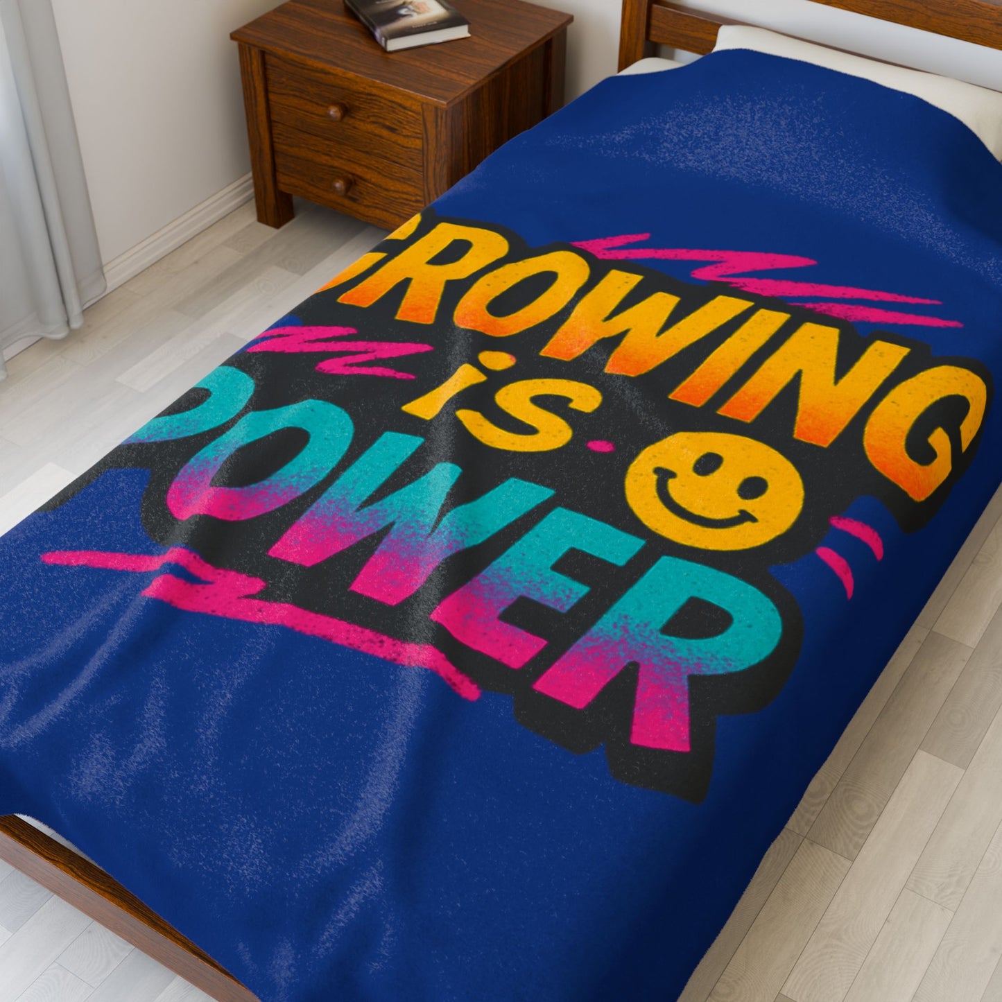 Velveteen Blanket - 'Growing is Power' Design