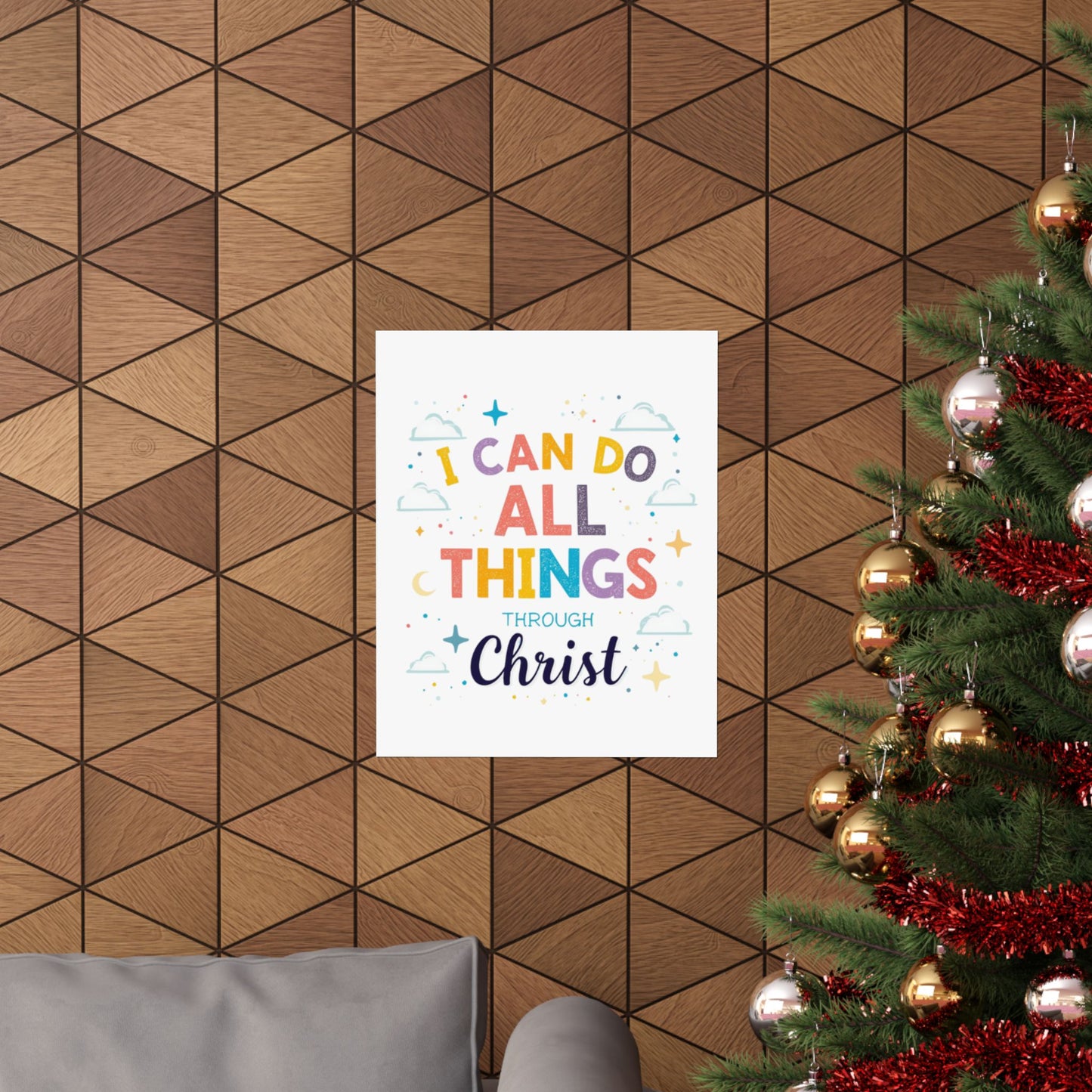 I Can Do All Things Through Christ Poster | Matte Vertical Inspirational Christian Wall Art