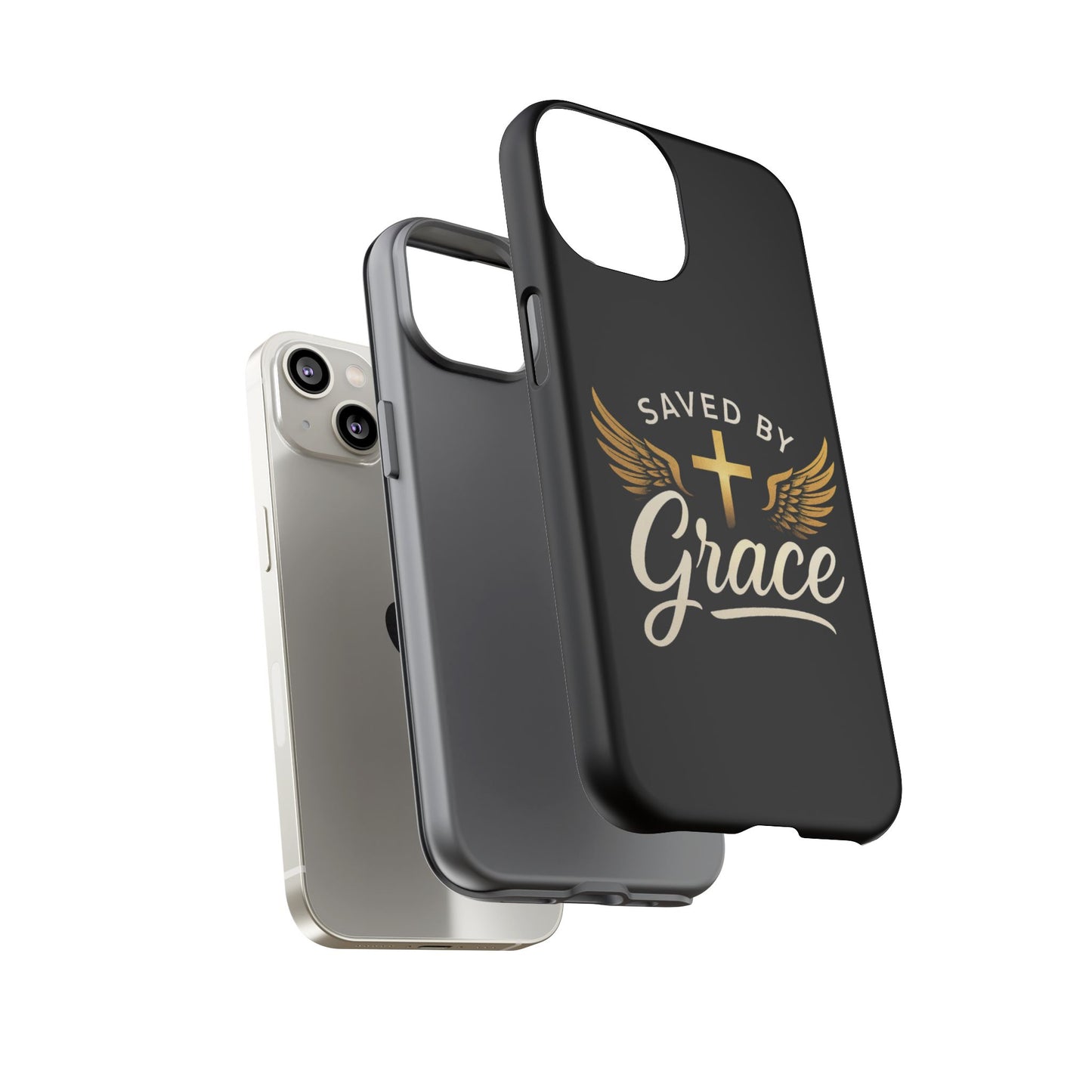 Christian Phone Case - Saved by Grace Design, Unique Gift for Believers, Inspirational Accessory, Stylish Christian Decor