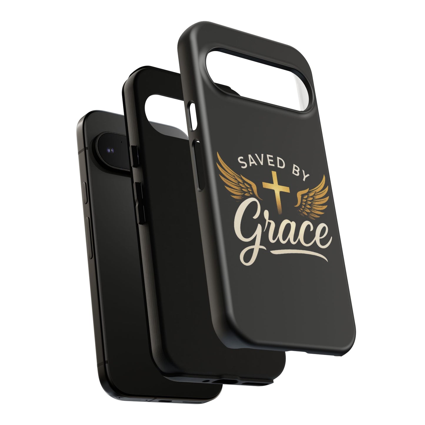 Christian Phone Case - Saved by Grace Design, Unique Gift for Believers, Inspirational Accessory, Stylish Christian Decor