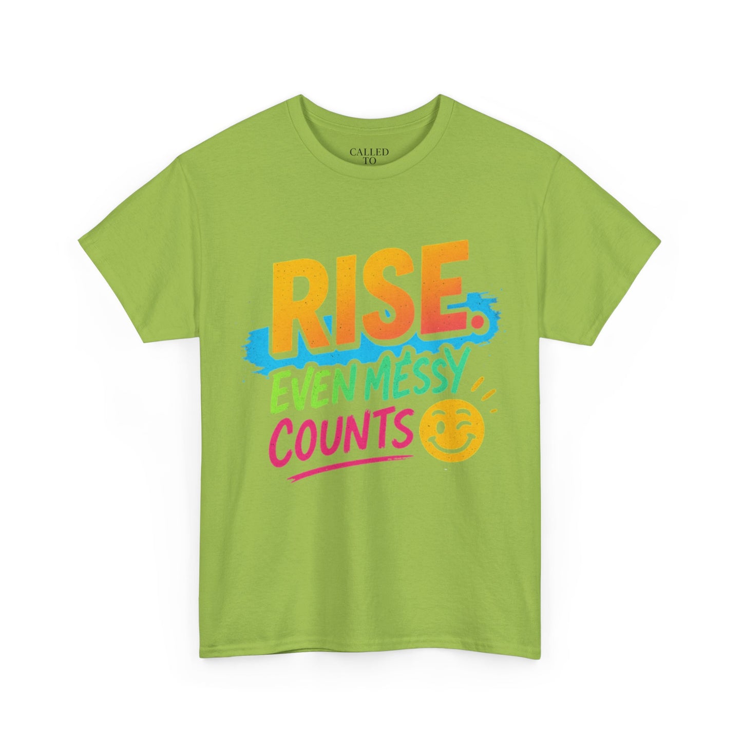 Rise Even Messy Counts Tee | Smiley Brushstroke Motivation