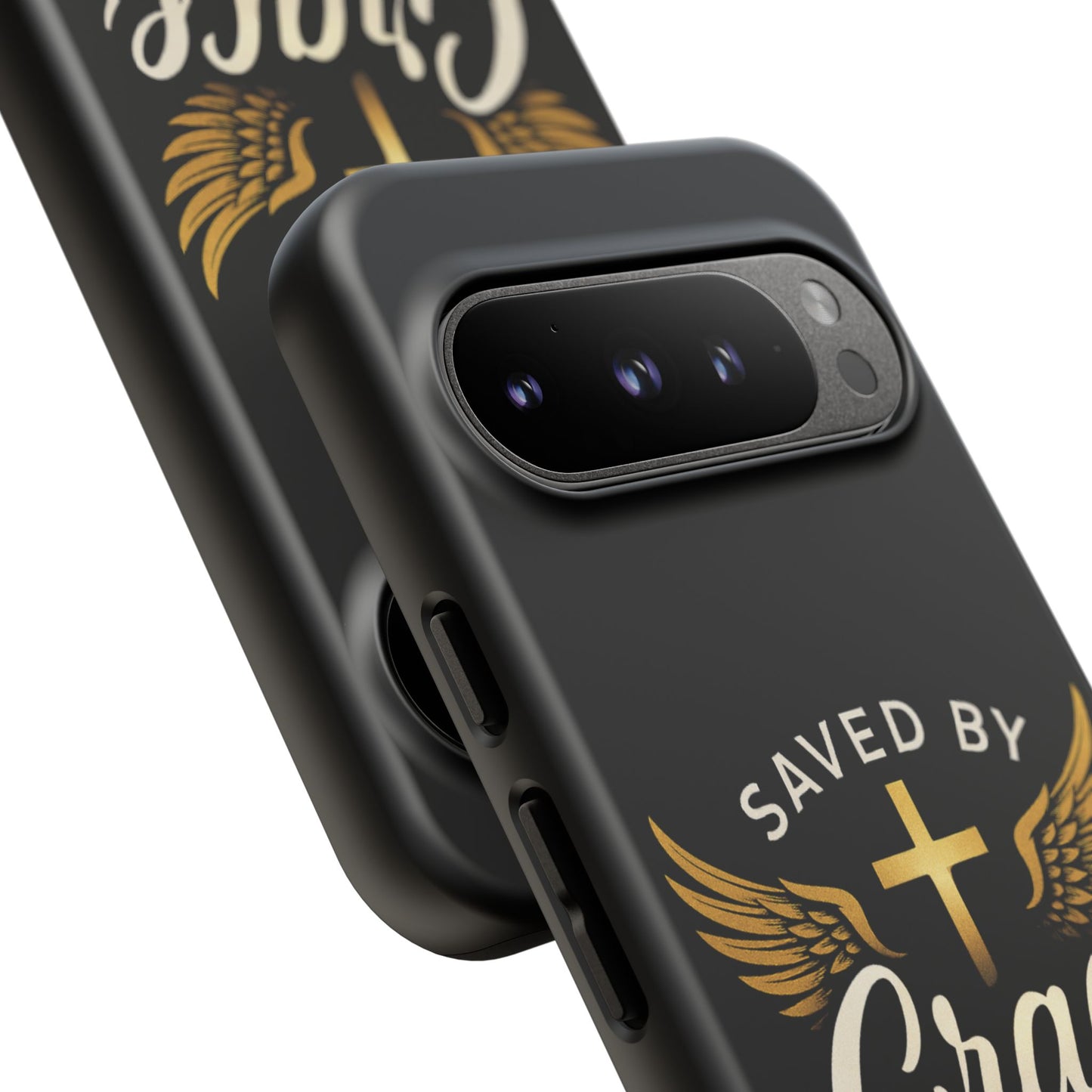 Christian Phone Case - Saved by Grace Design, Unique Gift for Believers, Inspirational Accessory, Stylish Christian Decor