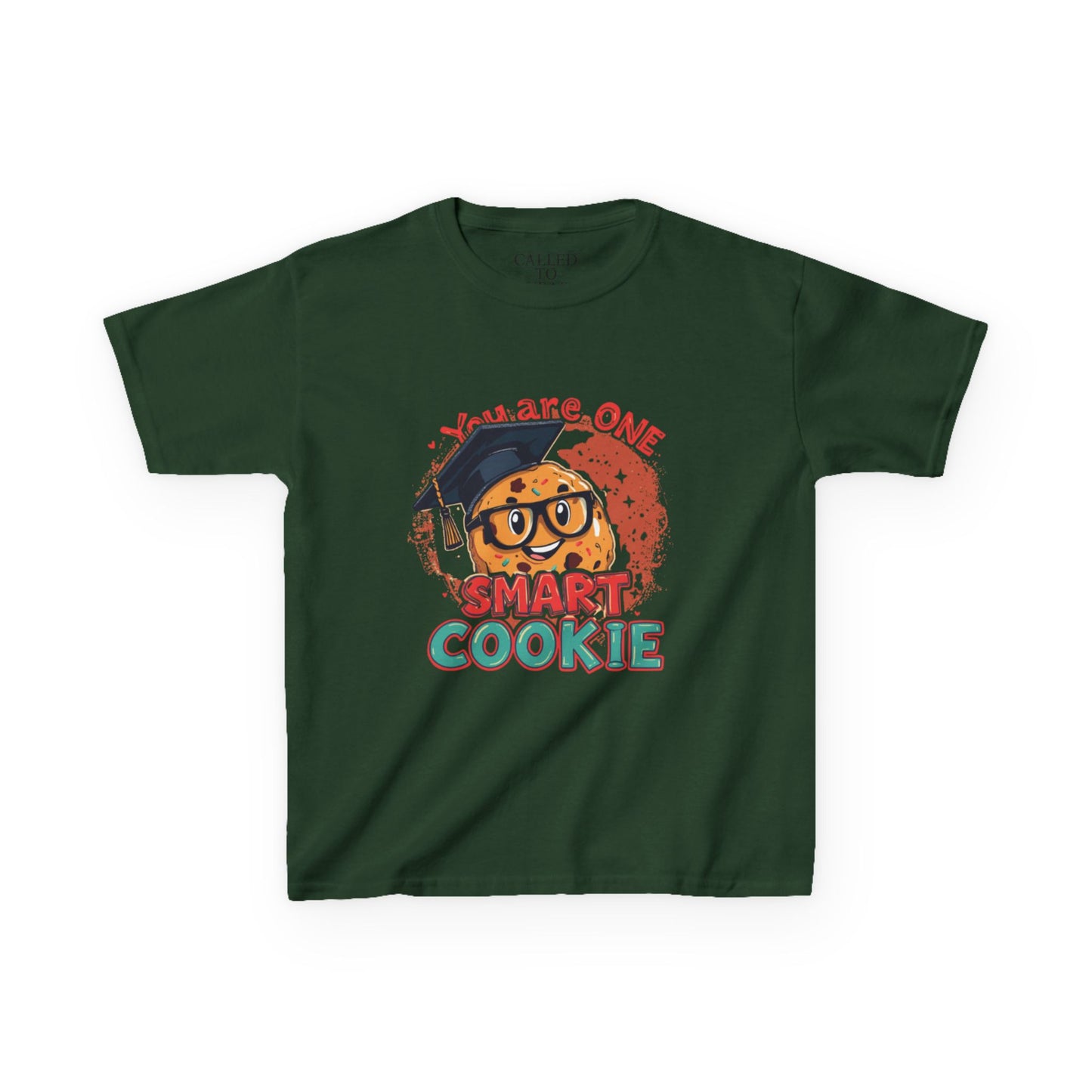 You Are One Smart Cookie kids tee | Smiling Cookie with Graduation Cap & Glasses