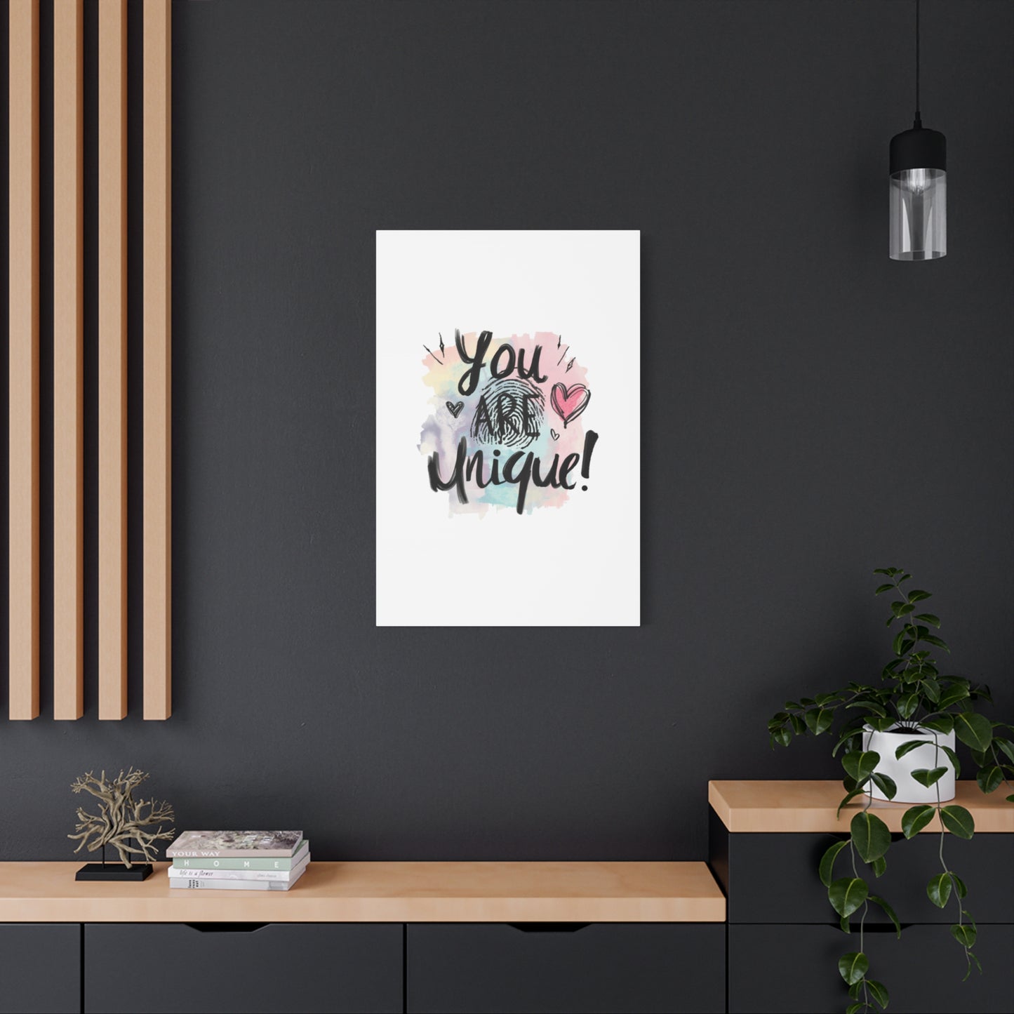 You Are Unique fingerprint heart canvas