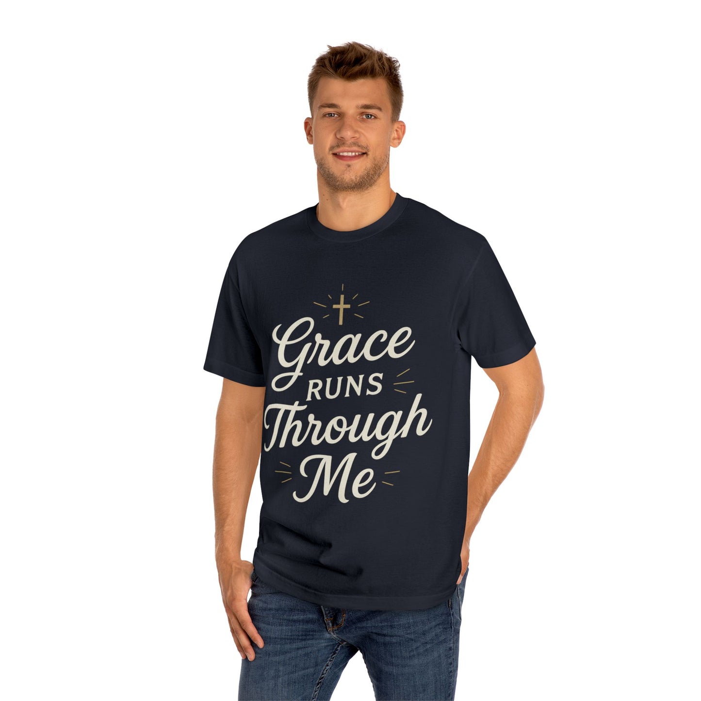 Blue Motivational Unisex Classic Tee with Inspirational Print
