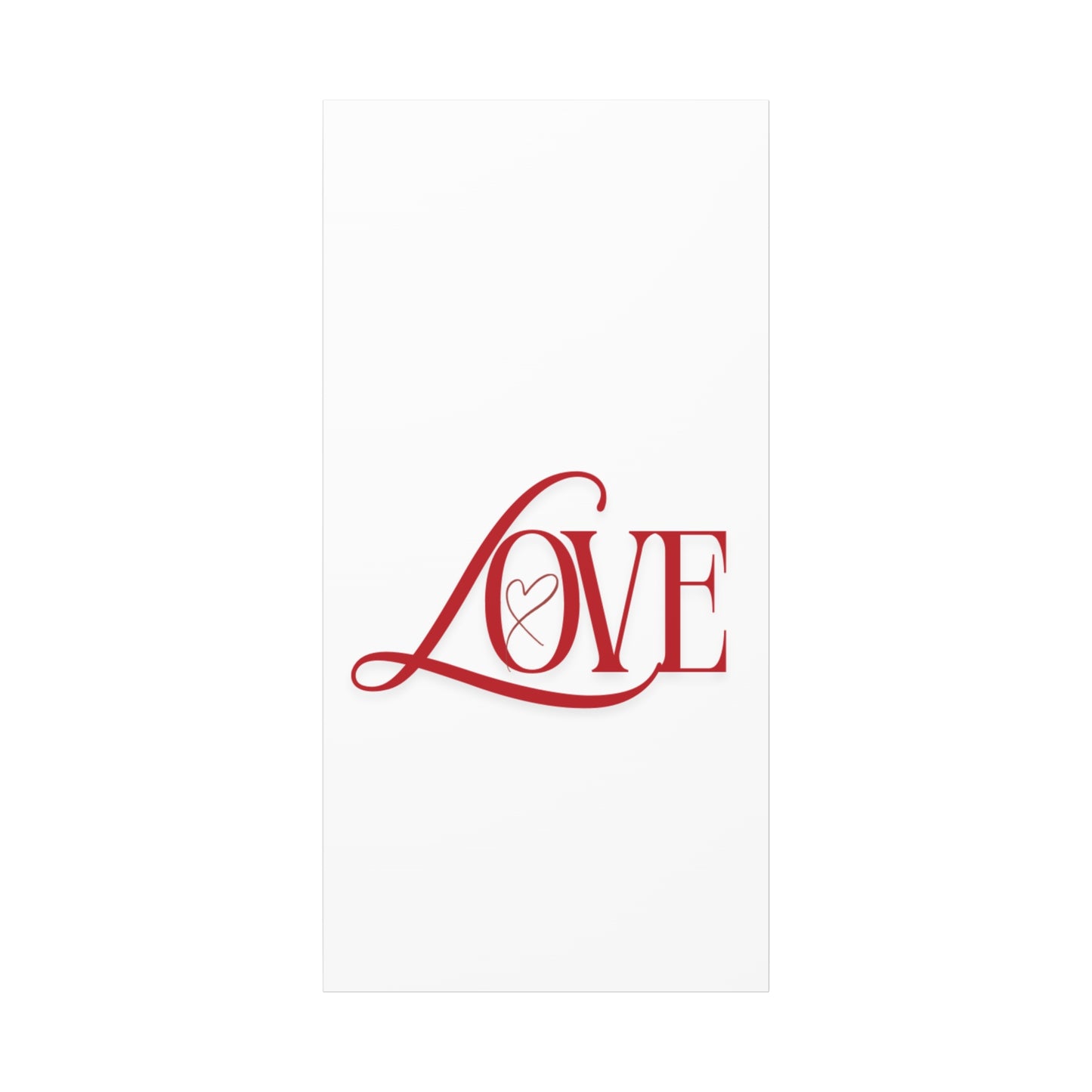 Red Script LOVE with Heart Canvas