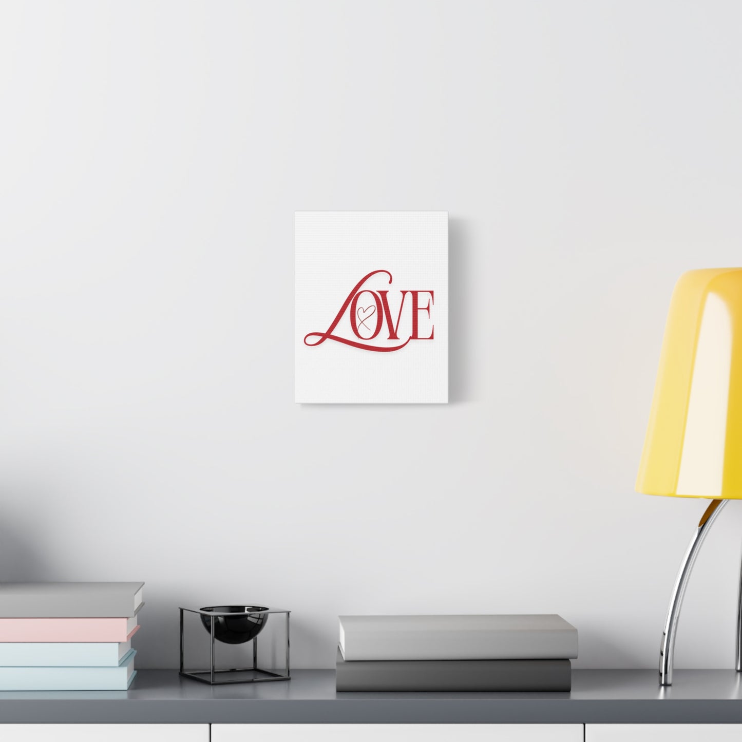 Red Script LOVE with Heart Canvas