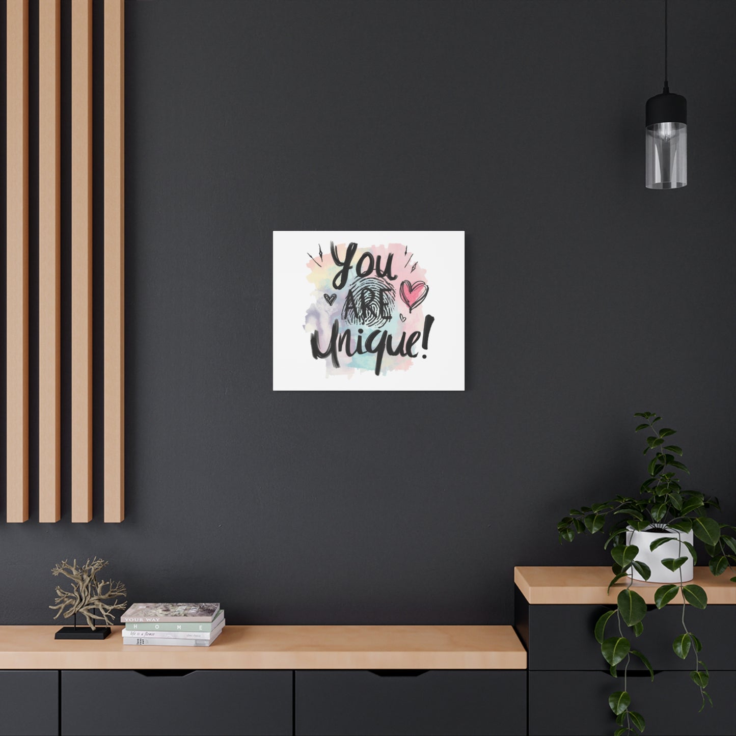 You Are Unique fingerprint heart canvas