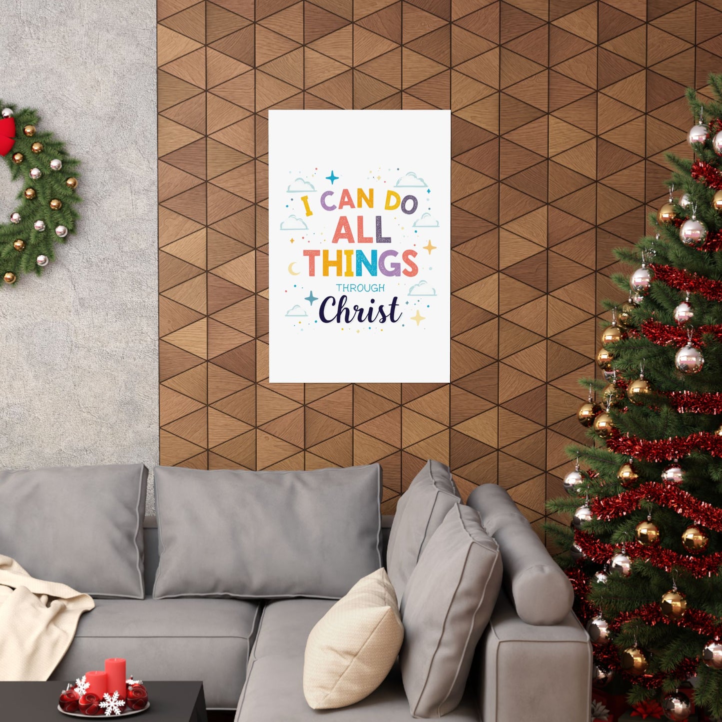 I Can Do All Things Through Christ Poster | Matte Vertical Inspirational Christian Wall Art