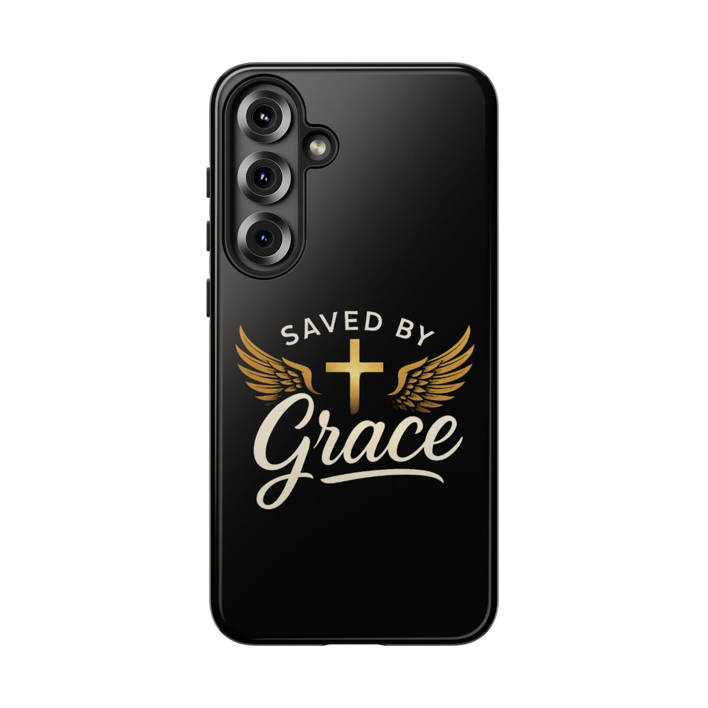Christian Phone Case - Saved by Grace Design, Unique Gift for Believers, Inspirational Accessory, Stylish Christian Decor
