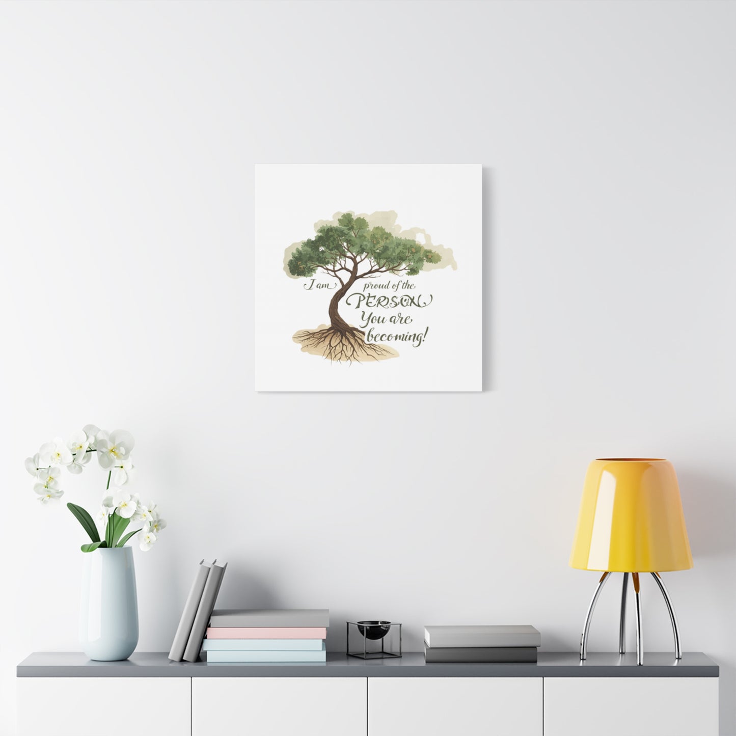 Tree of Growth Inspirational Quote Matte Canvas