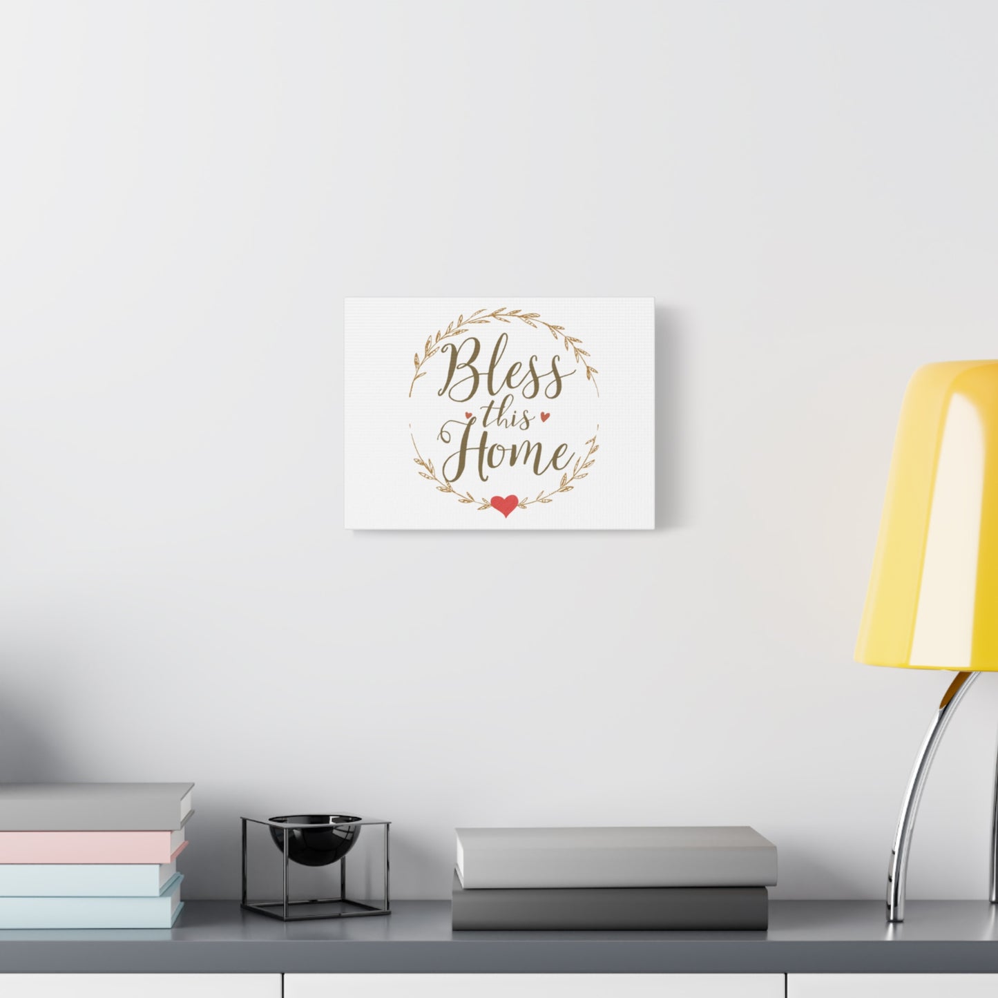 Bless This Home laurel wreath wall art Canvas | Matte Stretched 1.25"