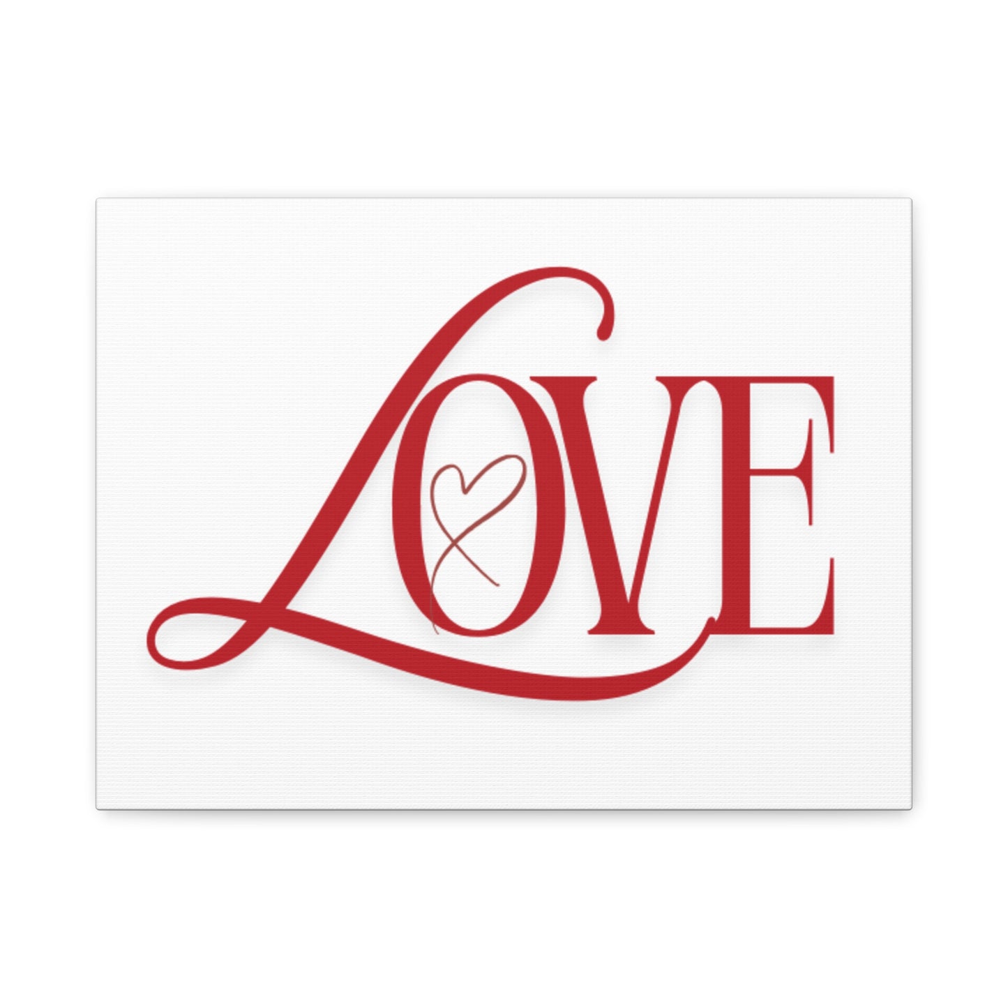Red Script LOVE with Heart Canvas