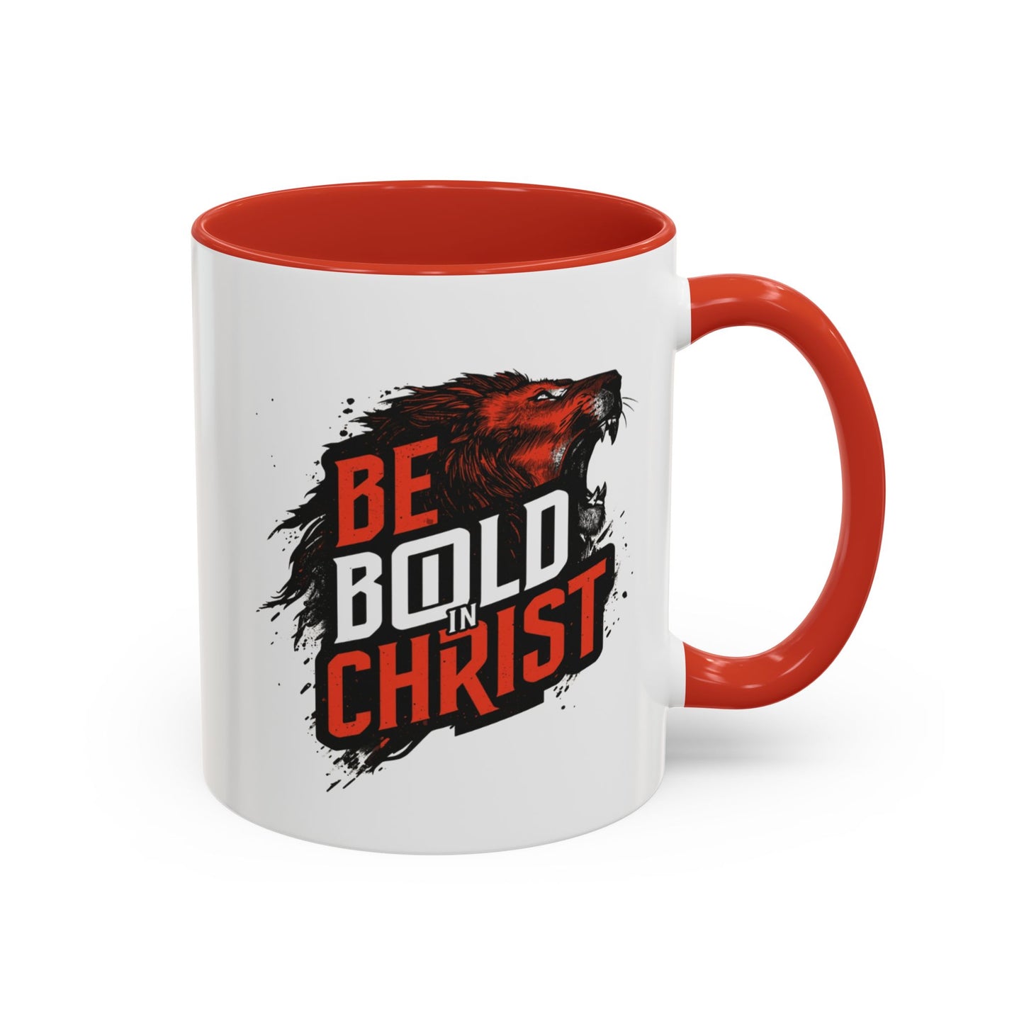Be Bold in Christ Mug | Christian Faith Coffee Mug, Wolf Graphic Accent Mug