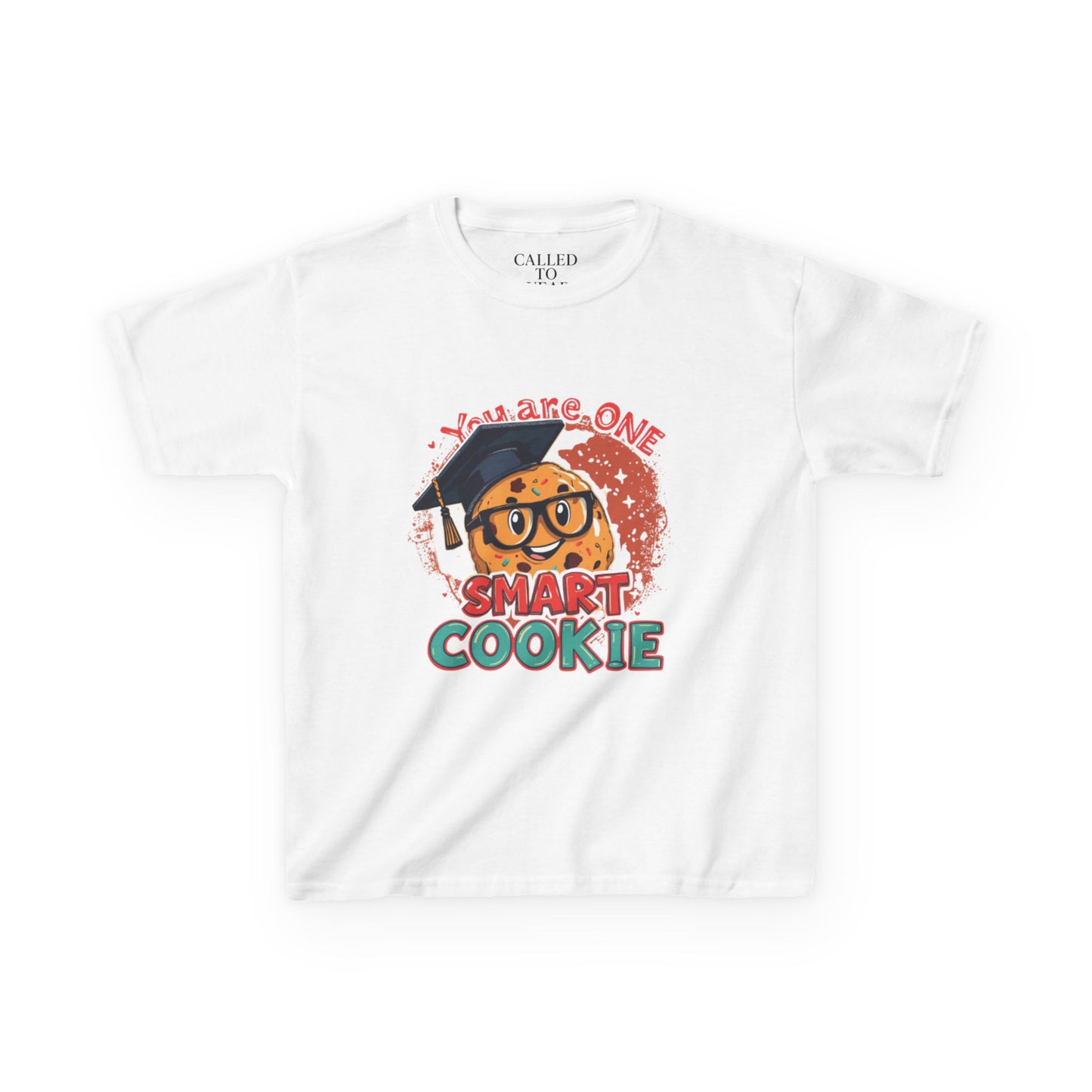 You Are One Smart Cookie kids tee | Smiling Cookie with Graduation Cap & Glasses