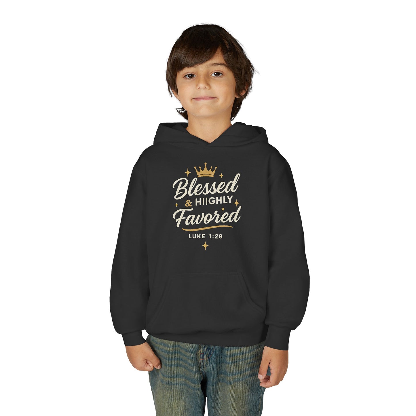 Youth Hoodie Blessed Highly Favoured Sweatshirt