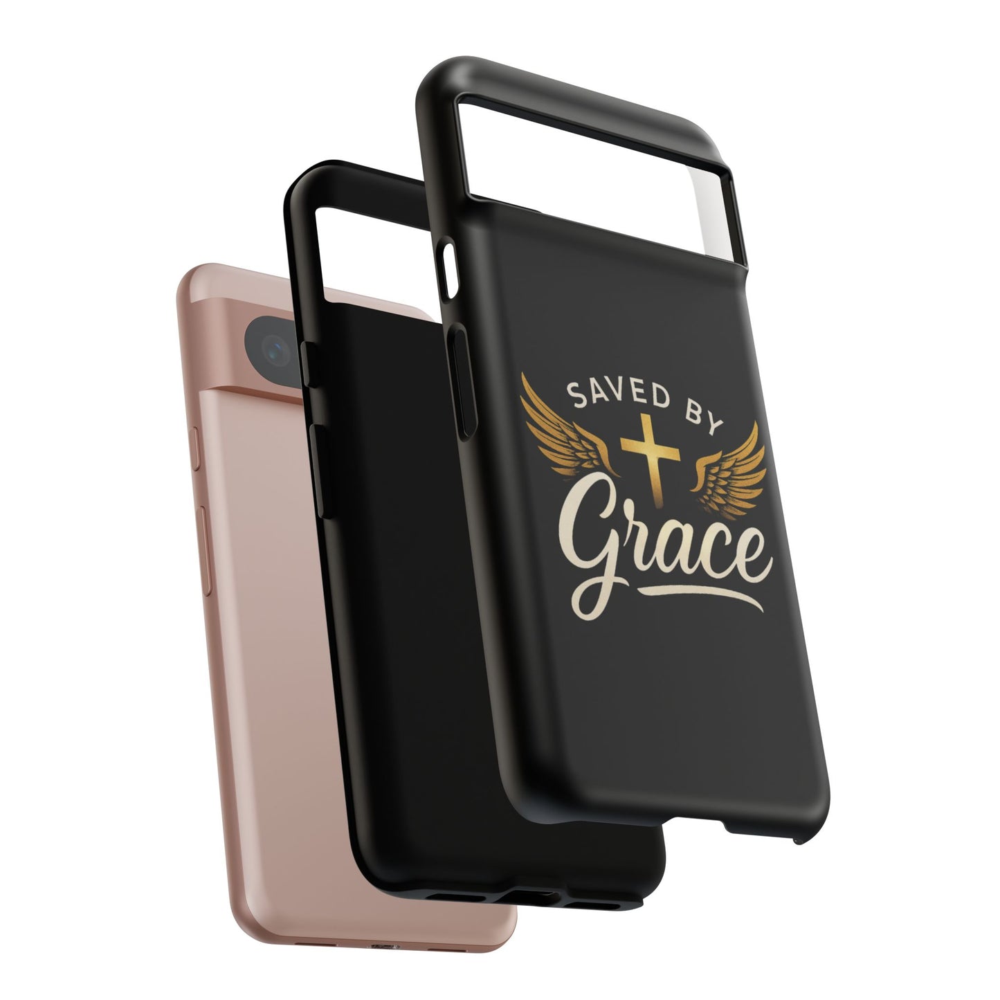 Christian Phone Case - Saved by Grace Design, Unique Gift for Believers, Inspirational Accessory, Stylish Christian Decor