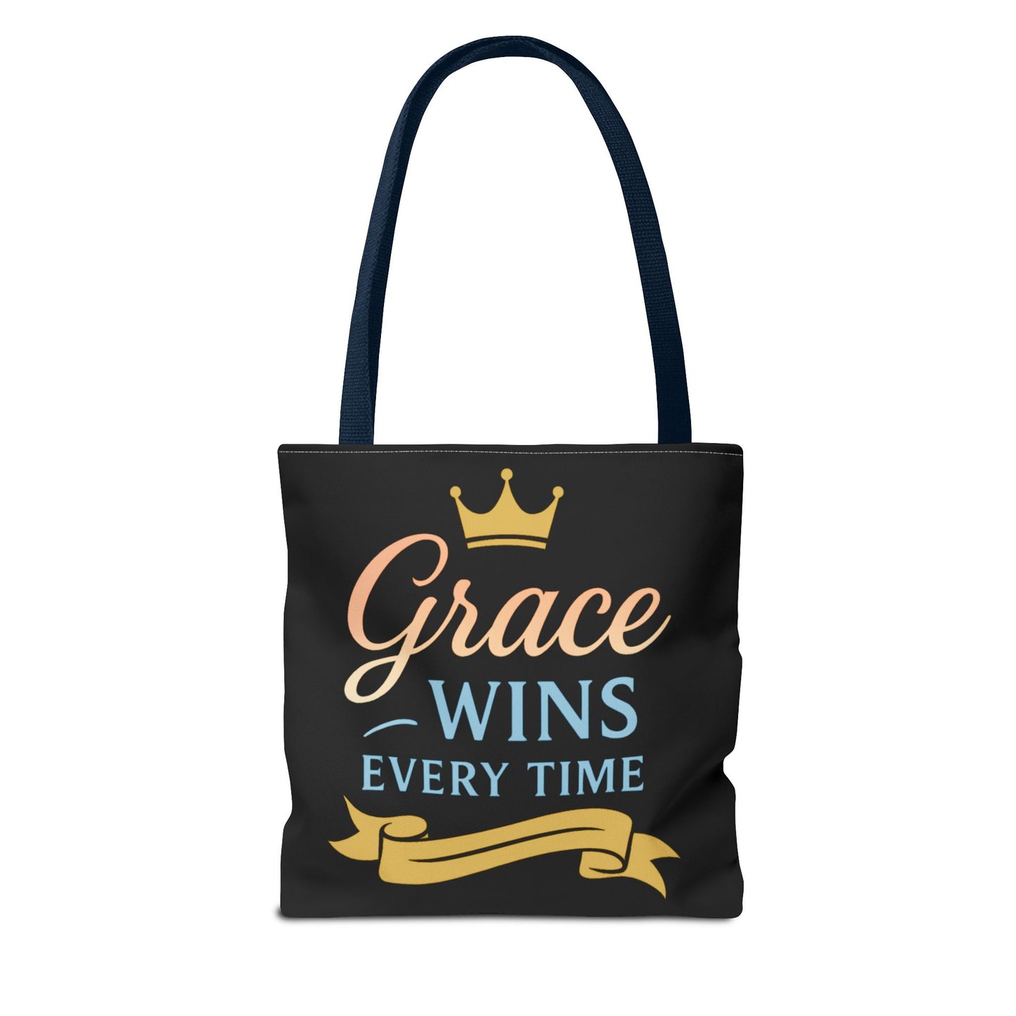 Grace Wins Tote Bag - Inspirational Quote Bag, Motivational Gift, Everyday Use, Fashion Accessory, Encouragement Gift