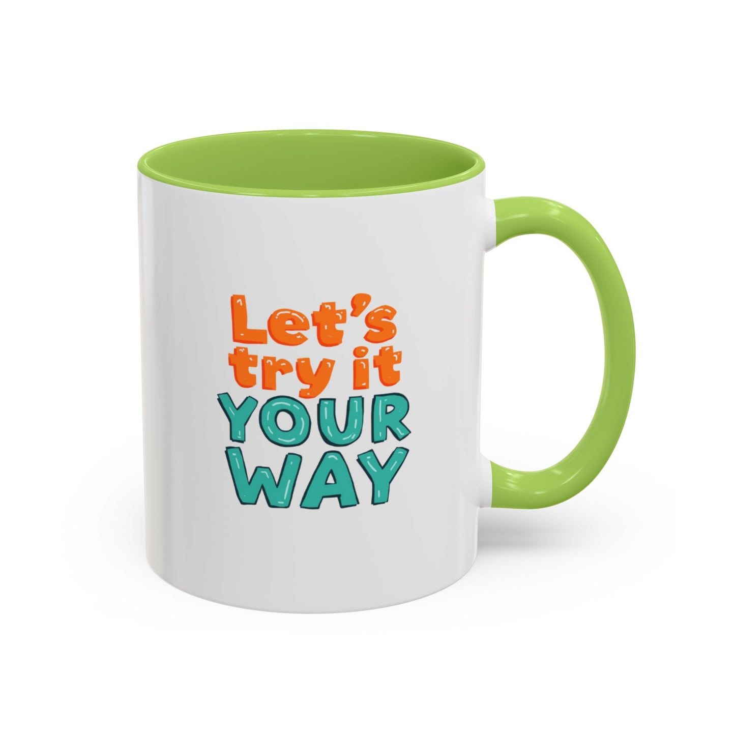 Let’s Try It Your Way Accent Coffee Mug | Typography Retro Colors