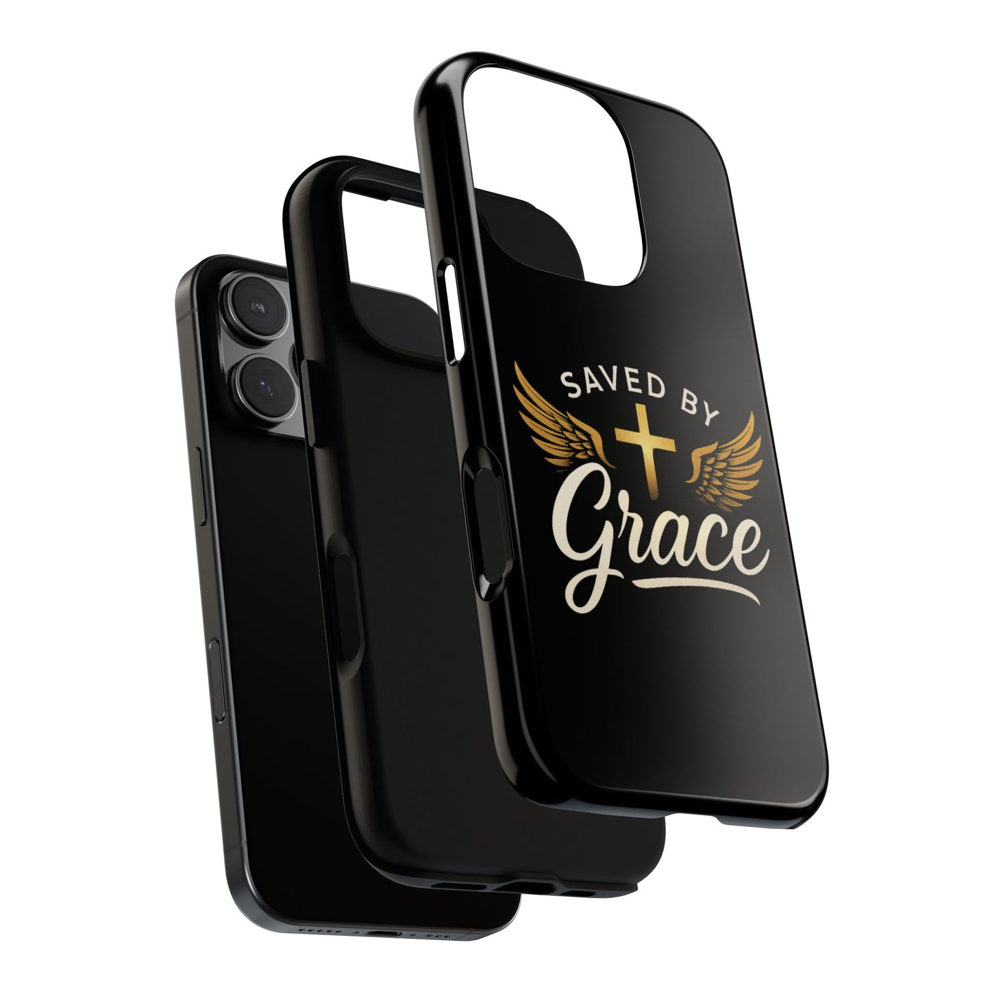 Christian Phone Case - Saved by Grace Design, Unique Gift for Believers, Inspirational Accessory, Stylish Christian Decor