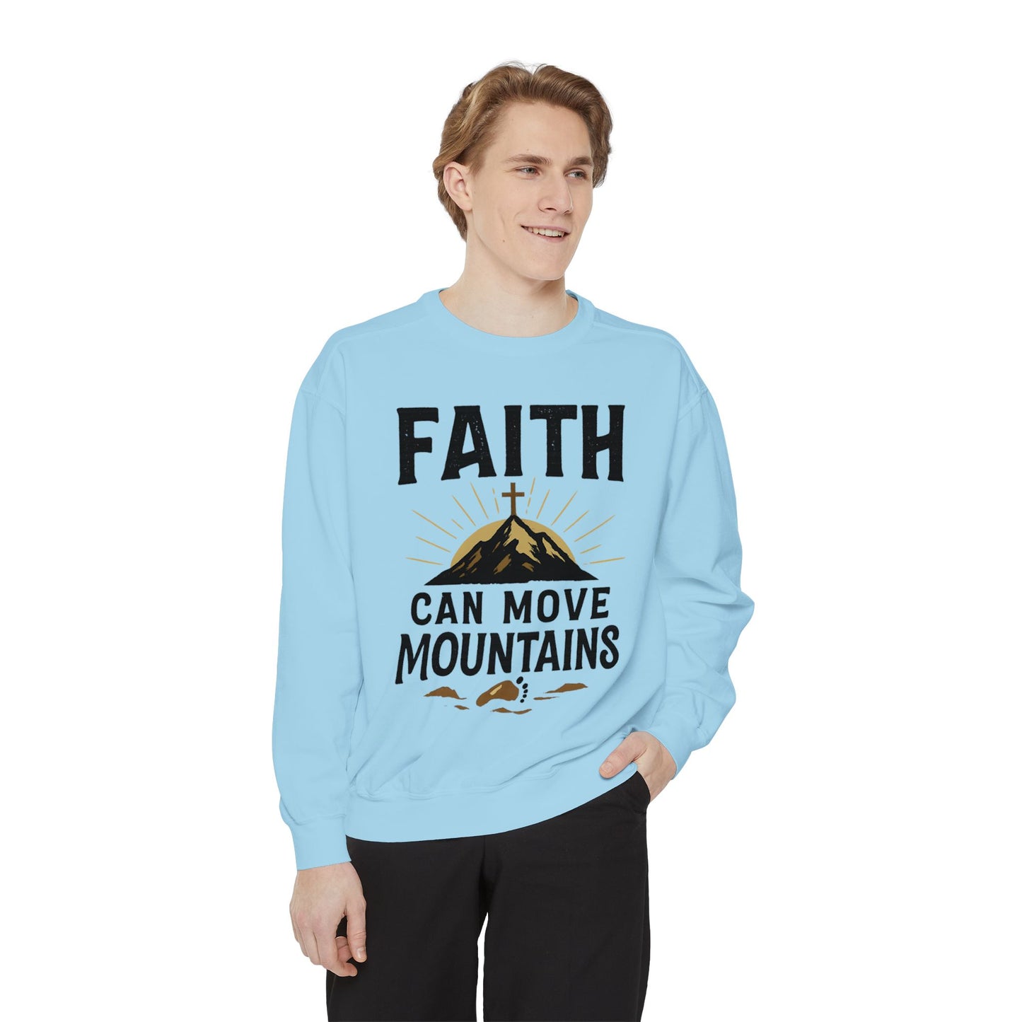 Faith-Inspired Garment-Dyed Sweatshirt | Cozy Christian Apparel, Inspirational Gift, Faith Merchandise, Unisex Crewneck, Casual Sweat