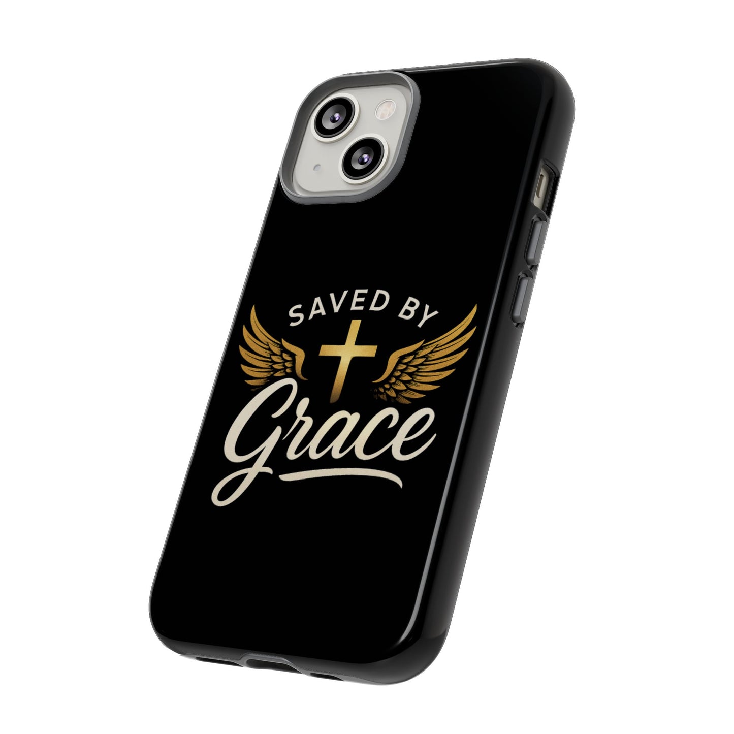 Christian Phone Case - Saved by Grace Design, Unique Gift for Believers, Inspirational Accessory, Stylish Christian Decor