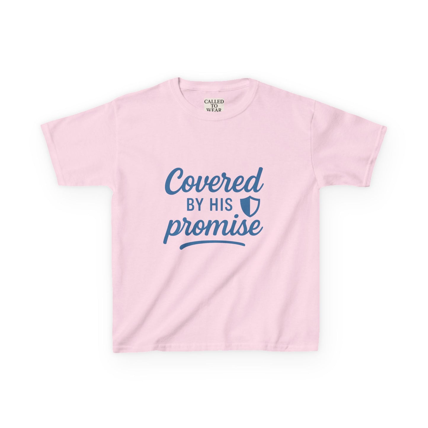Inspirational Kids Tee - Covered by His Promise, Faith-Based Christian Shirt
