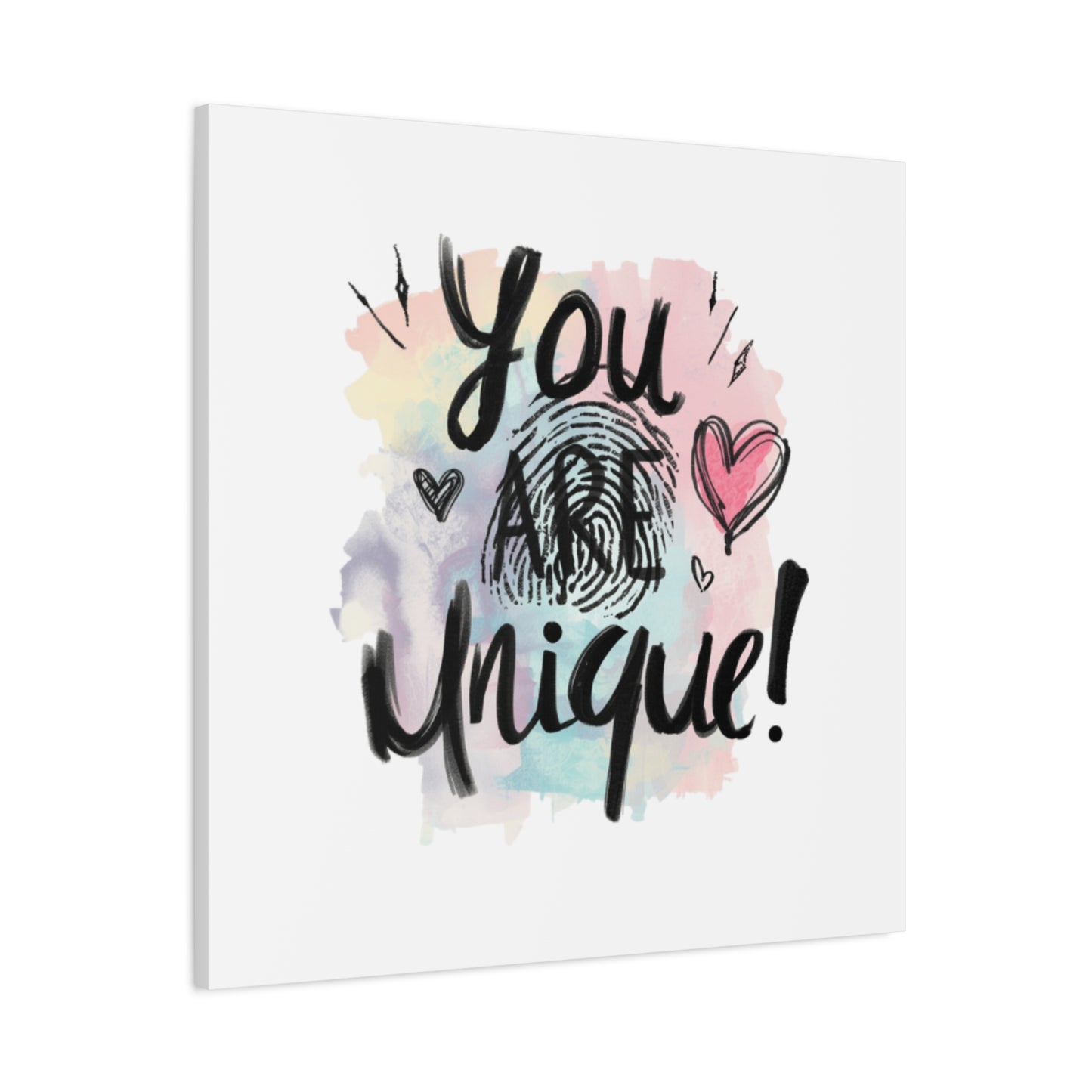 You Are Unique fingerprint heart canvas