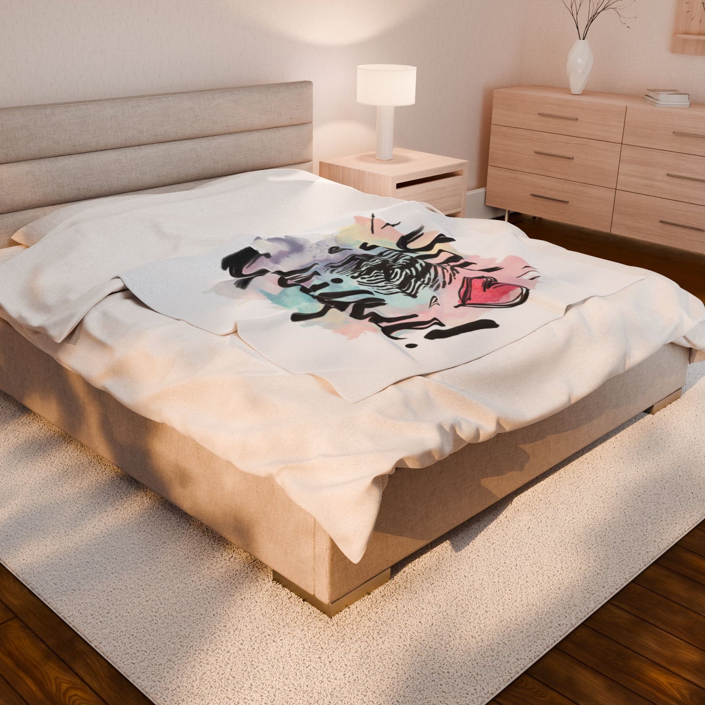 You Are Unique Watercolor Note Velveteen Plush Blanket | Encouragement Throw