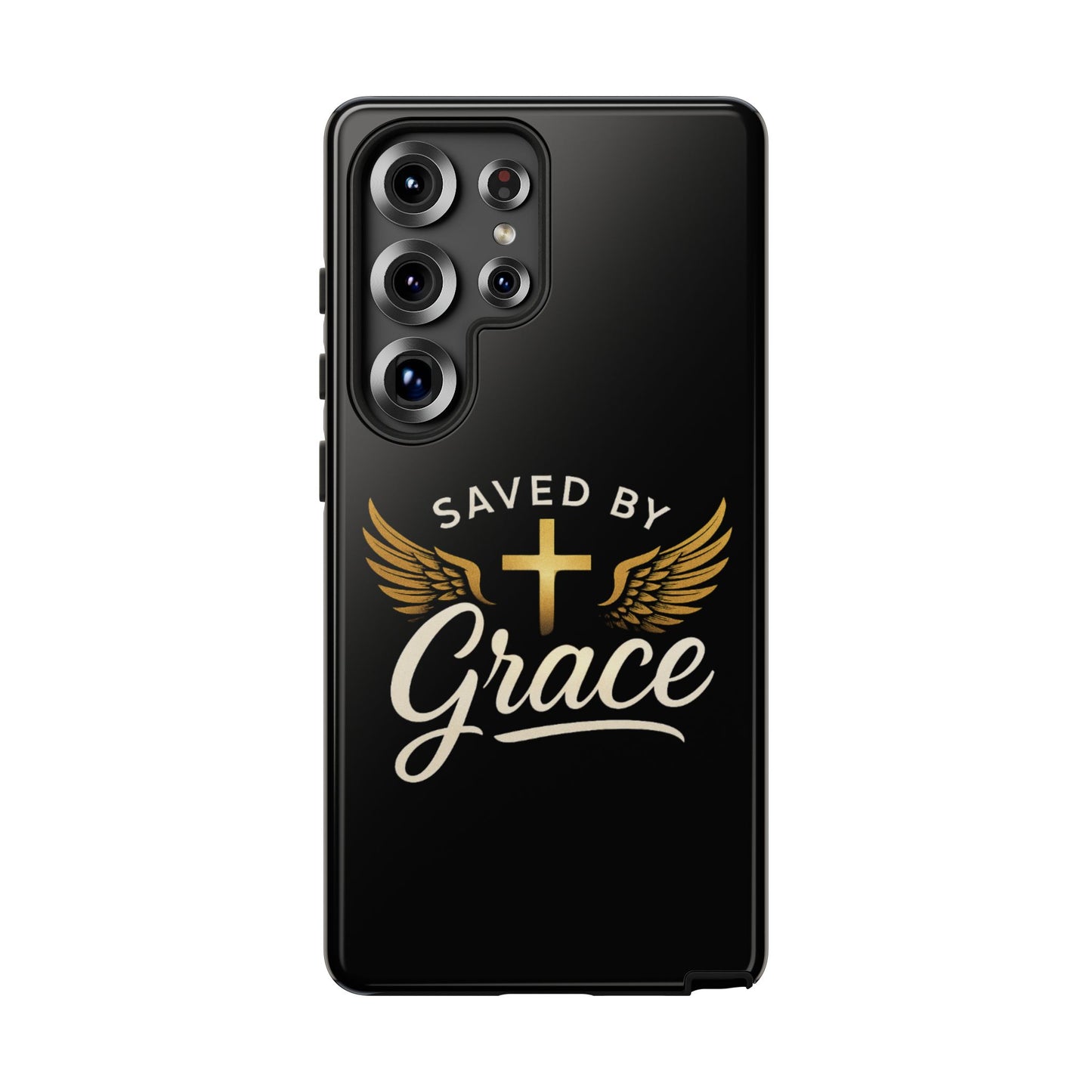 Christian Phone Case - Saved by Grace Design, Unique Gift for Believers, Inspirational Accessory, Stylish Christian Decor