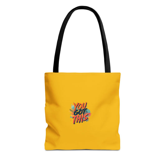 You Got This motivational graphic Tote Bag | positive quote, yellow background