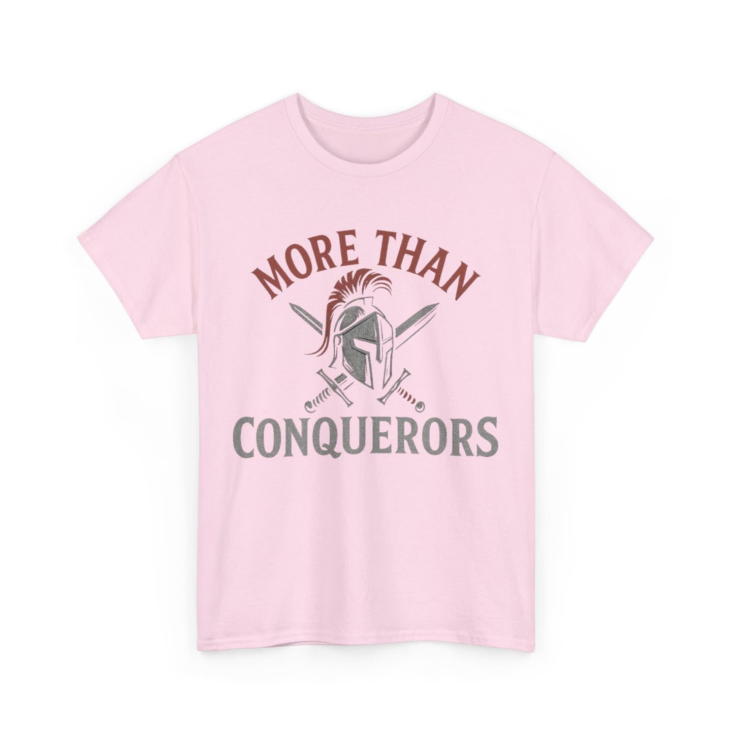 More Than Conquerors Unisex Heavy Cotton Tee, Motivational Shirt, Gifts for Him or Her
